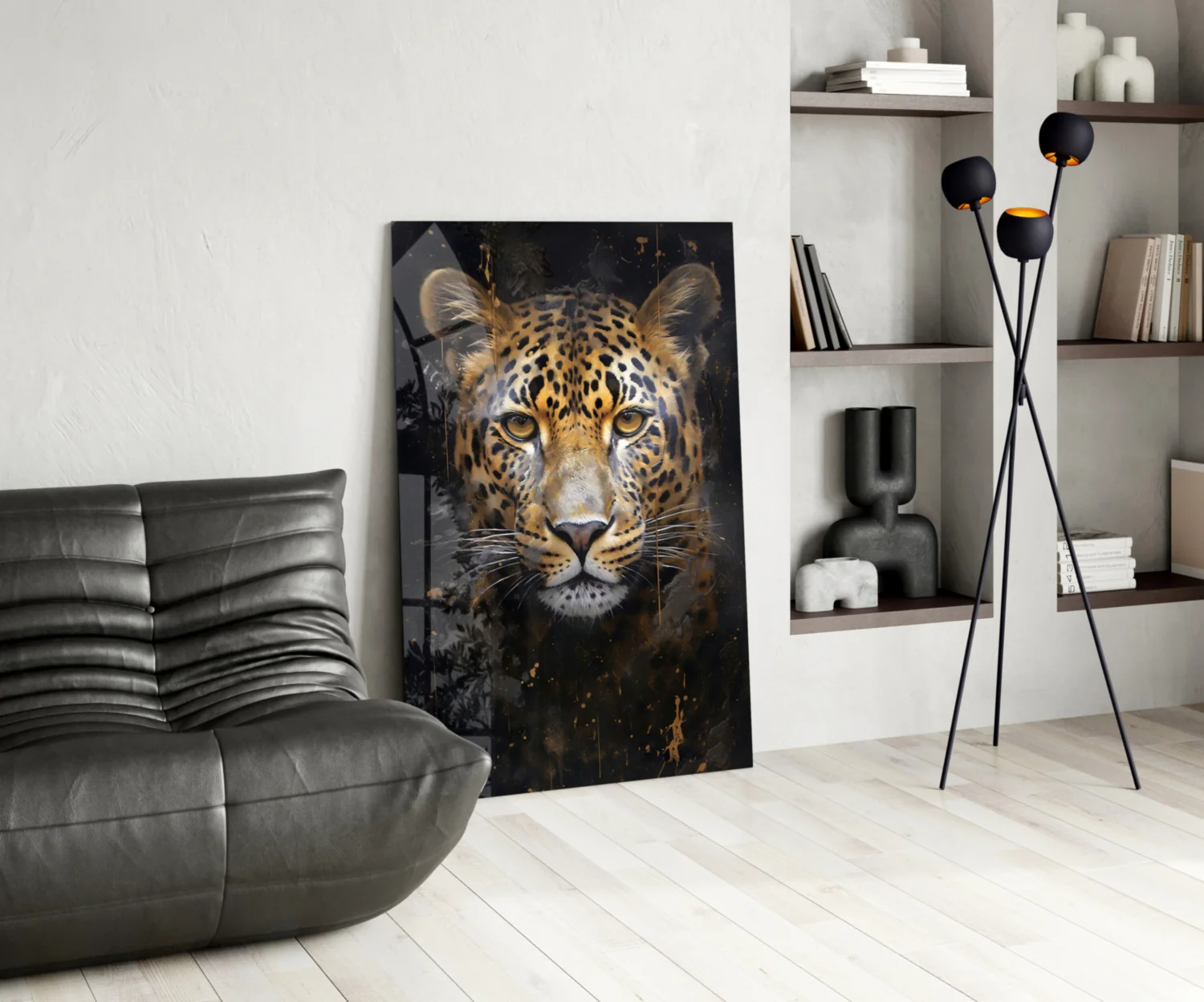 Leopard Glass Wall Art - Image 5