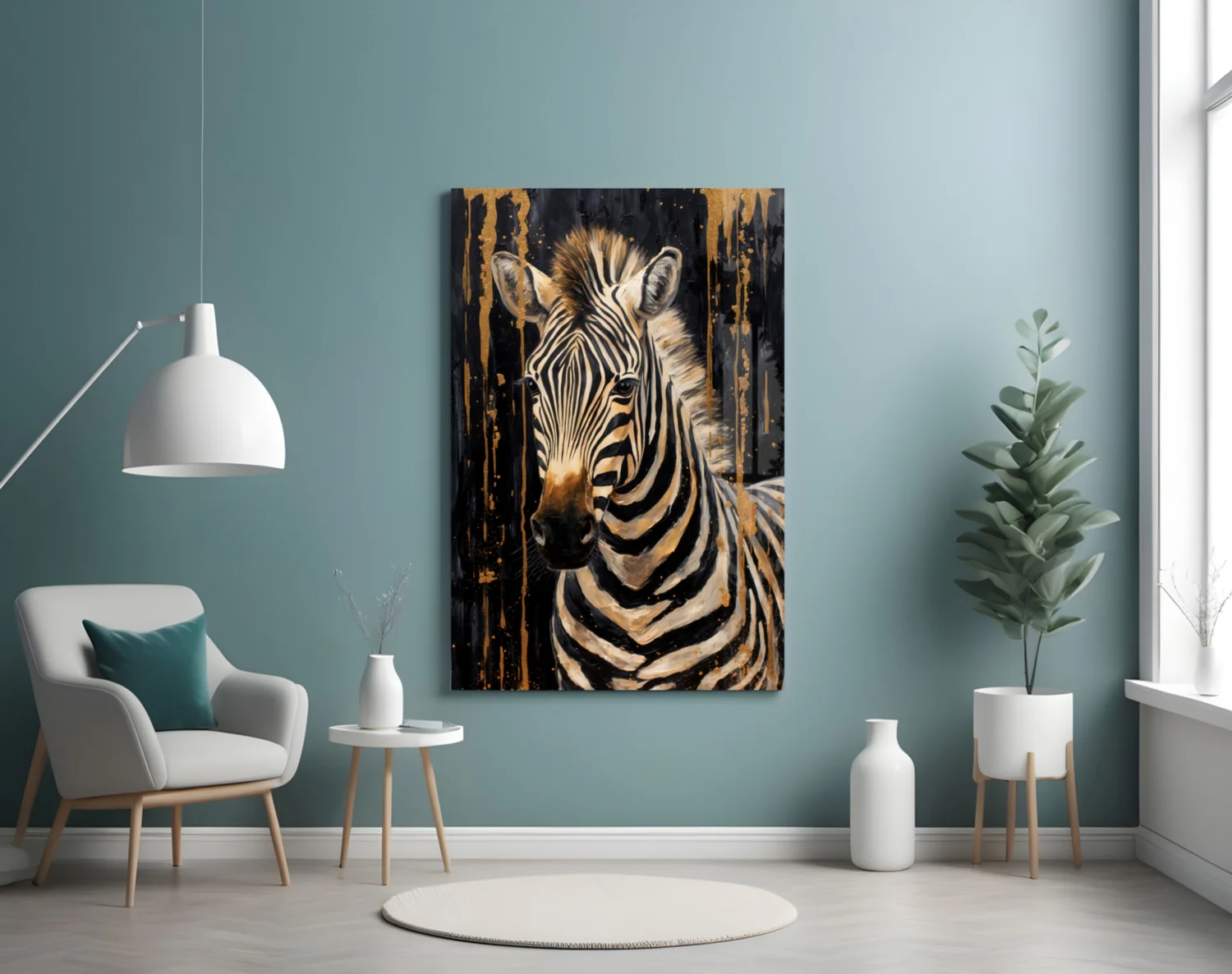 Zebra Glass Wall Art - Image 4