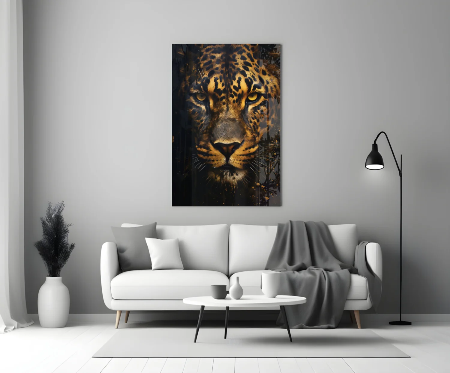 Leopard Glass Wall Art - Image 3