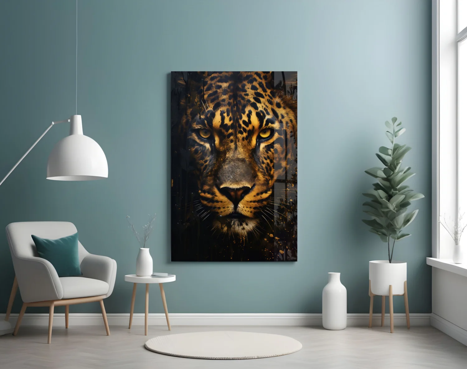 Leopard Glass Wall Art - Image 4