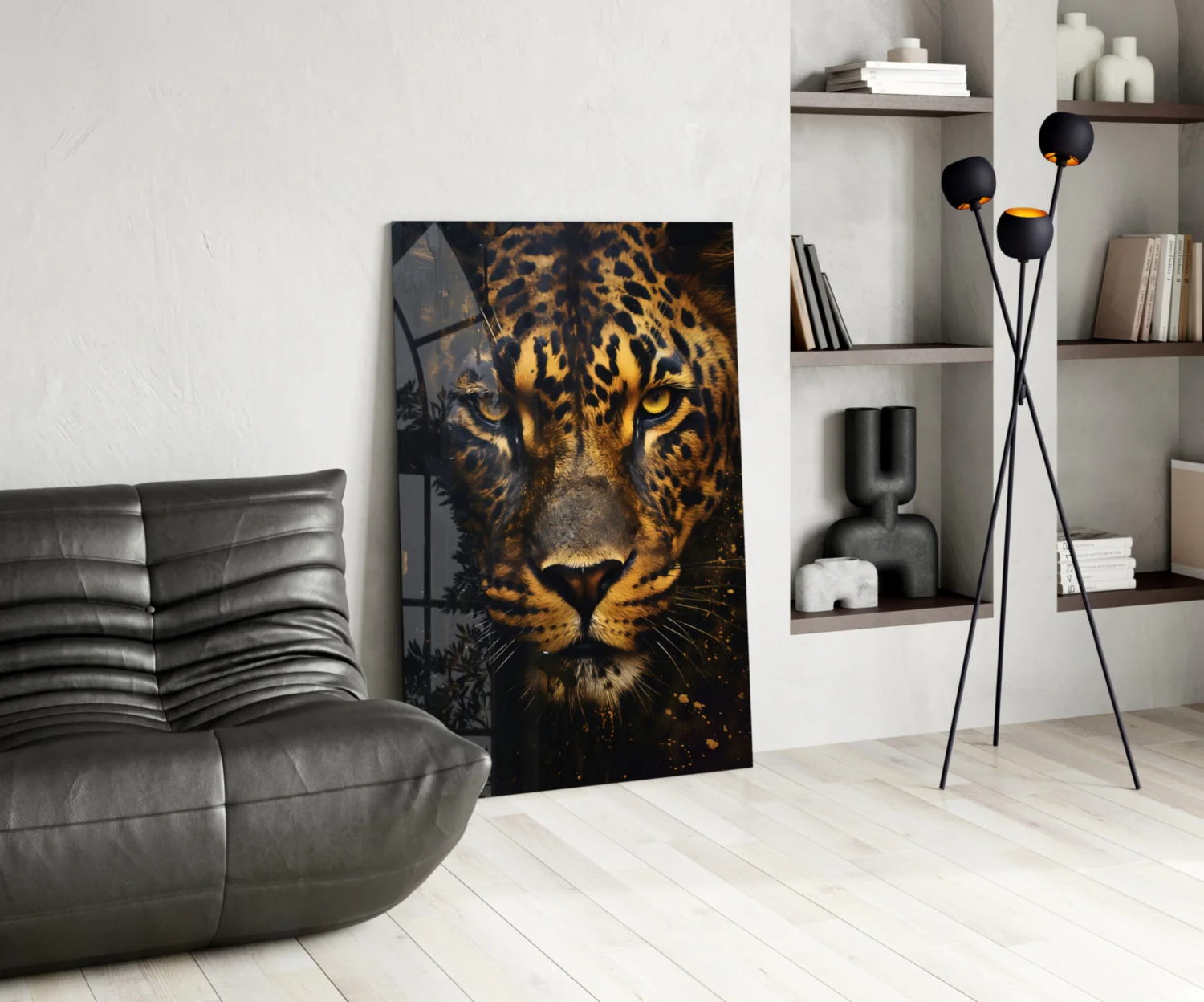 Leopard Glass Wall Art - Image 5
