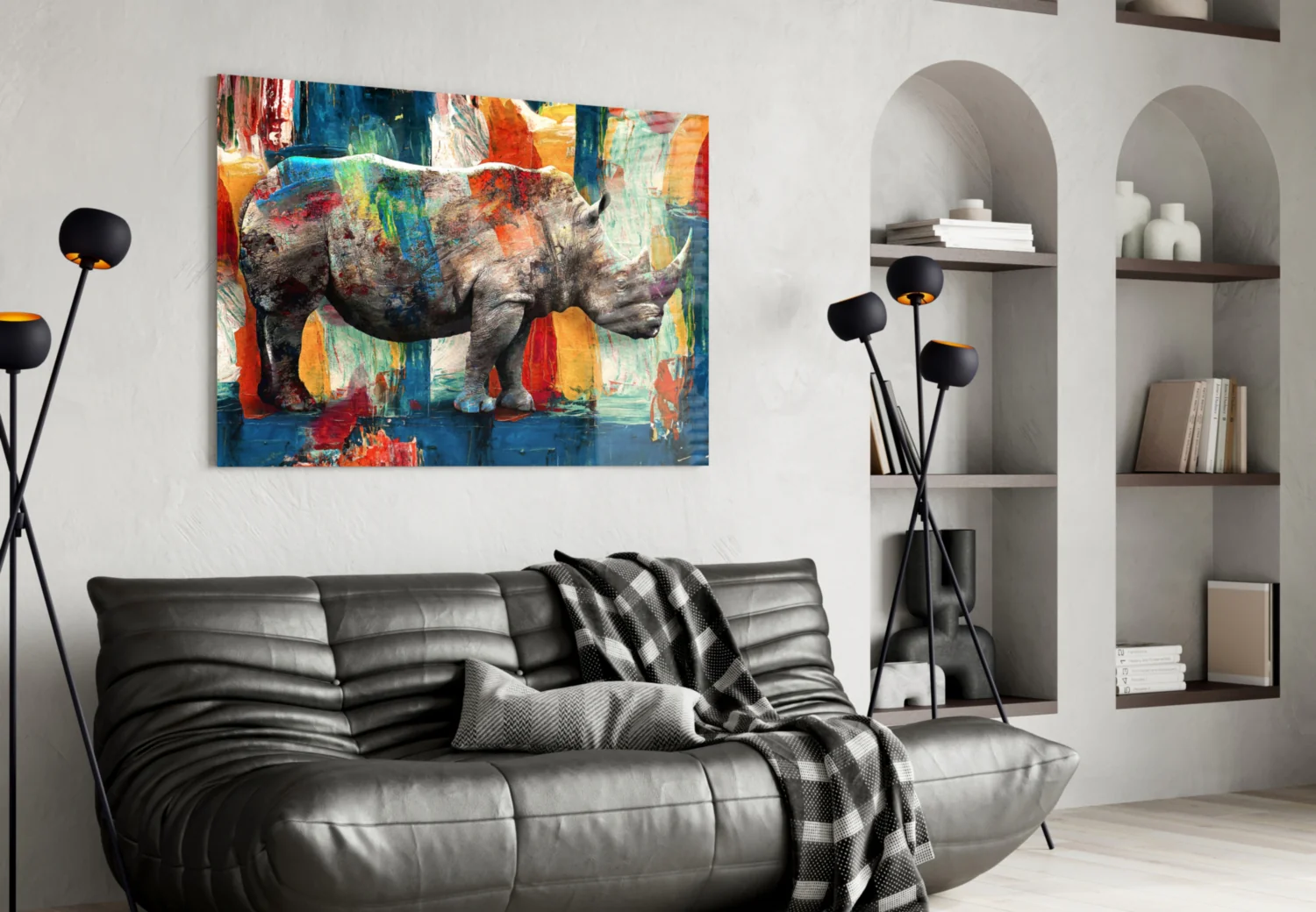 Rhino Glass Wall Art - Image 4