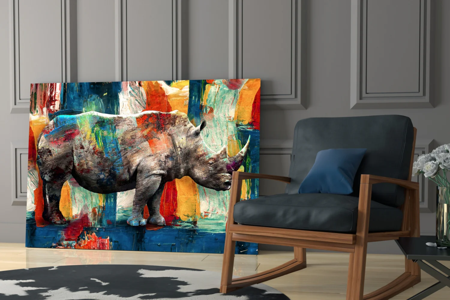 Rhino Glass Wall Art - Image 6