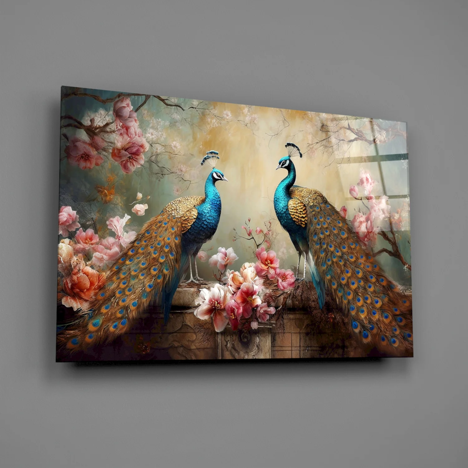 Peacock Glass Wall Art - Image 2