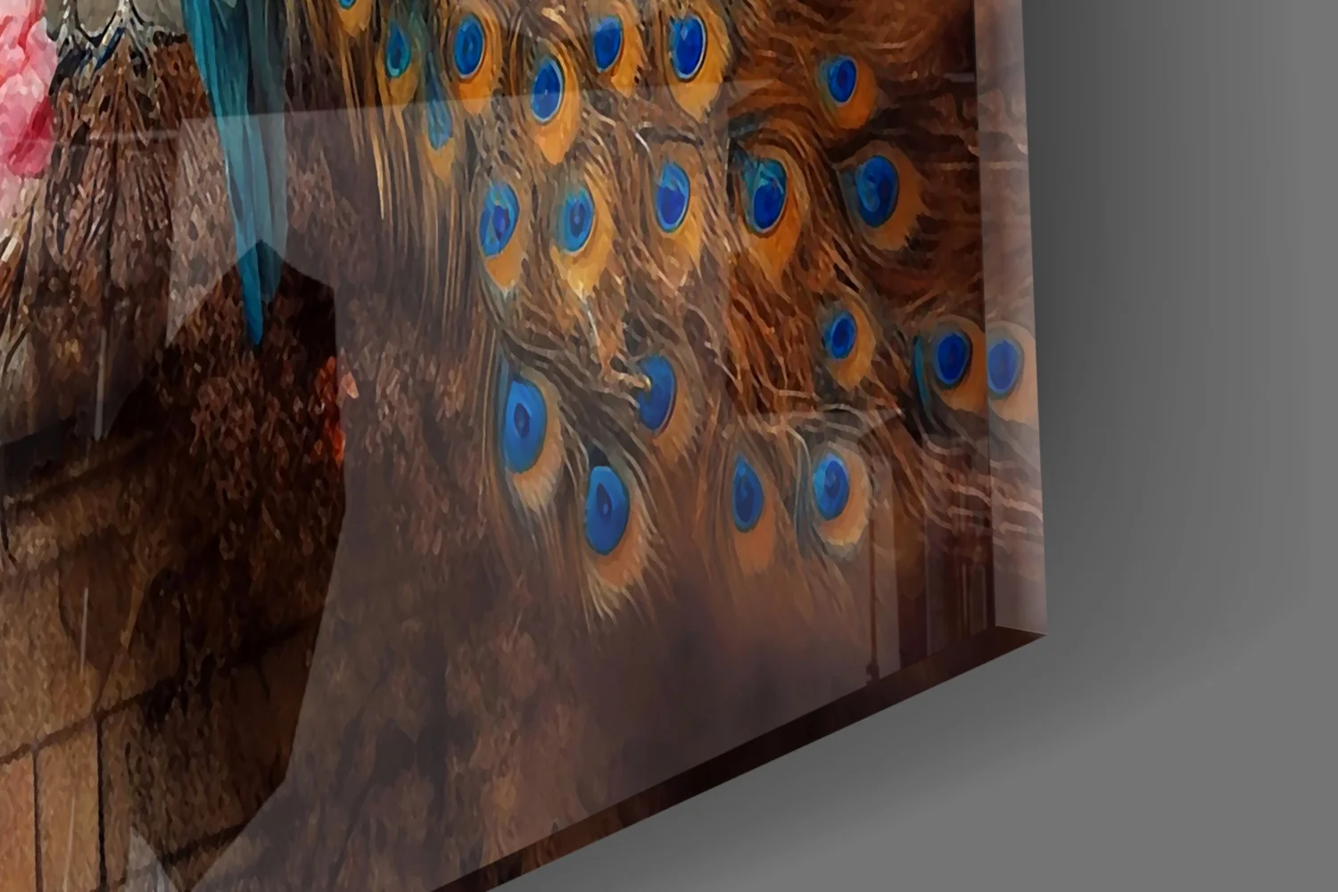 Peacock Glass Wall Art - Image 7