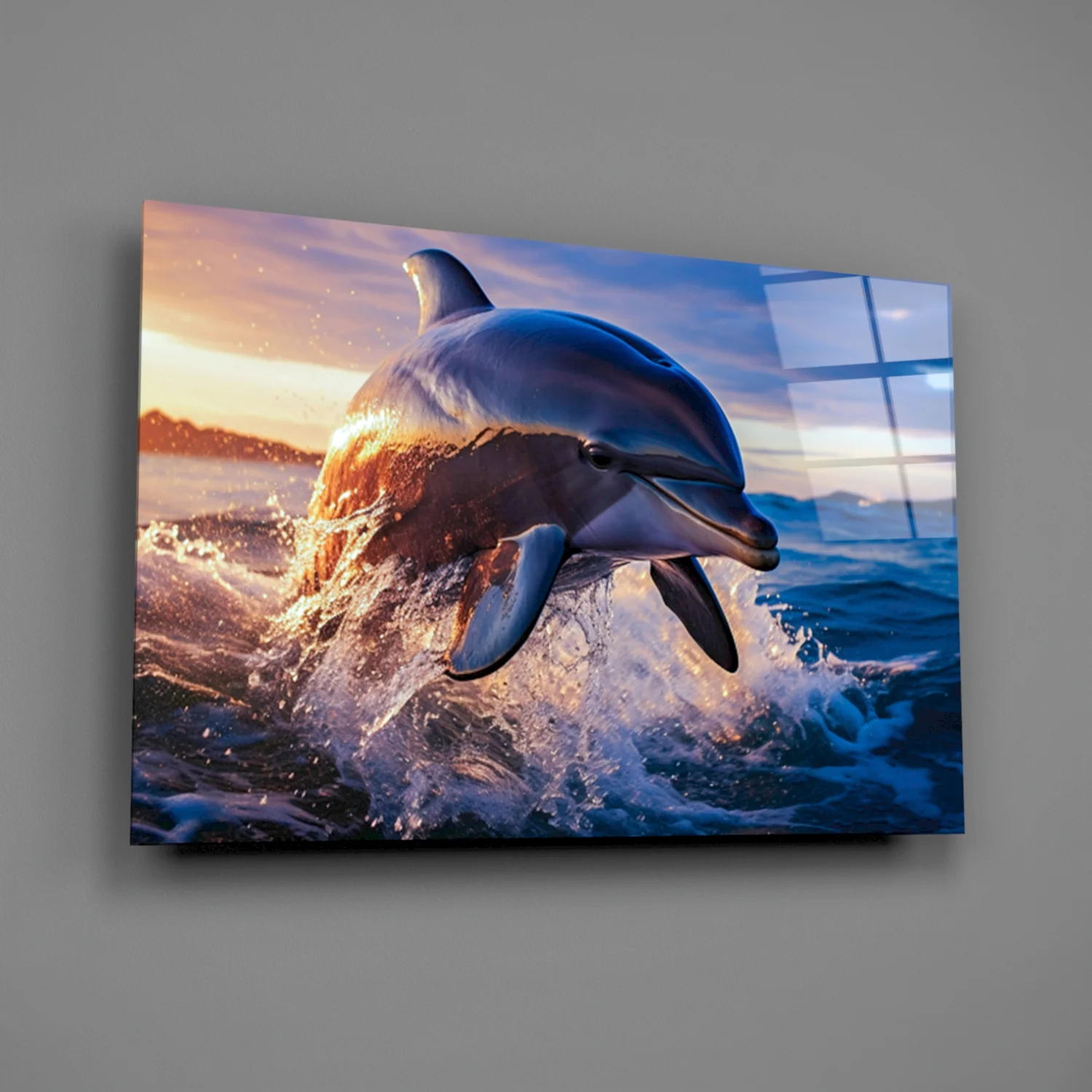 Dolphin Glass Wall Art - Image 2
