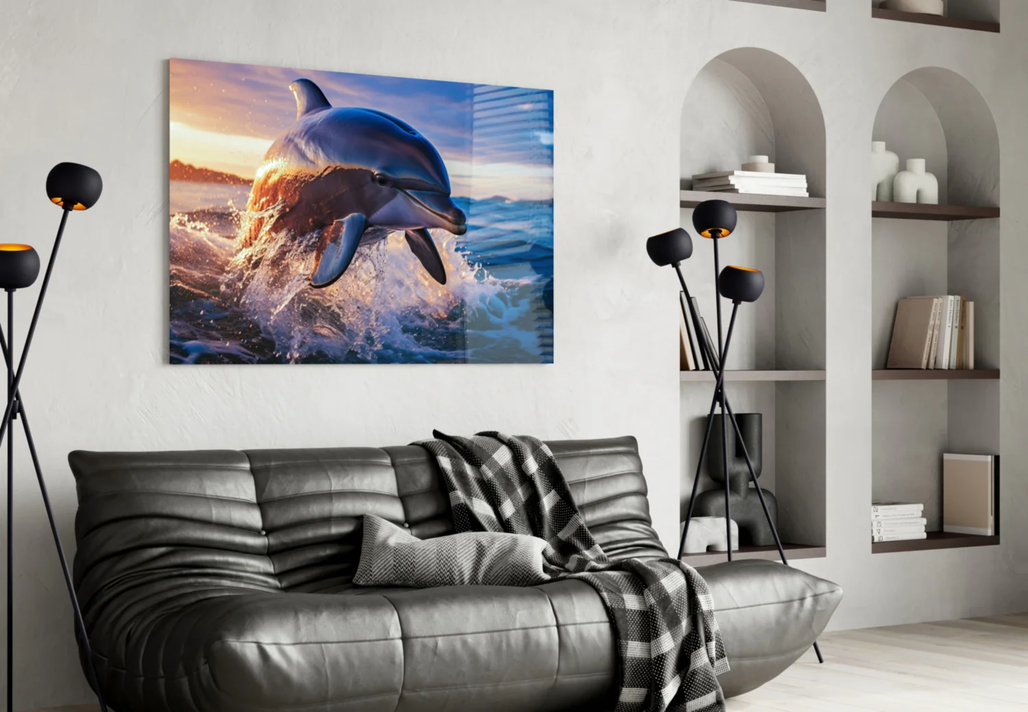 Dolphin Glass Wall Art - Image 4