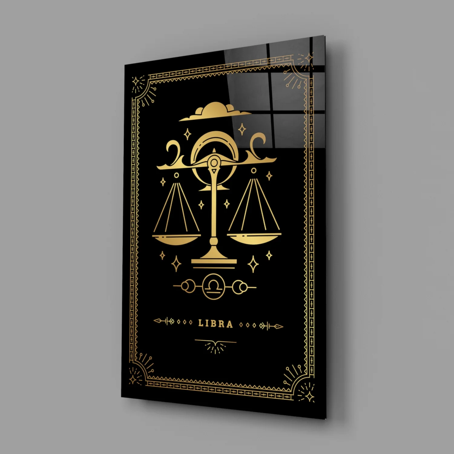 Libra Zodiac Sign Glass Wall Art - Image 2