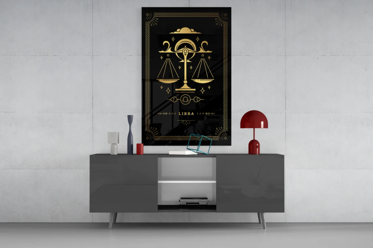 Libra Zodiac Sign Glass Wall Art - Image 8