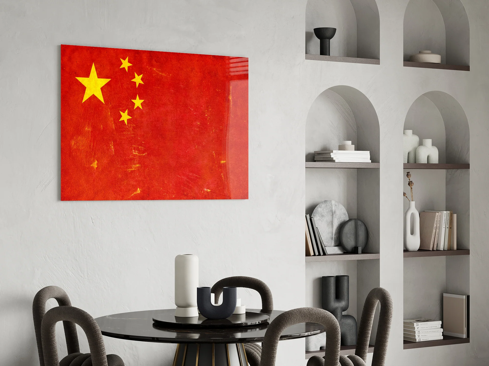 China Flag Grunge Glass Wall Art - Image 6