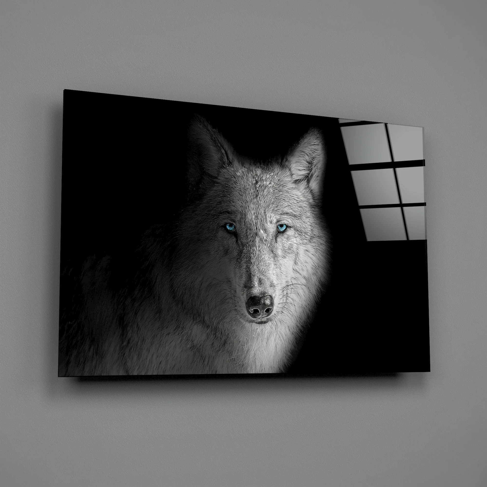 Striking Wolf Portrait Glass Wall Art - Image 2