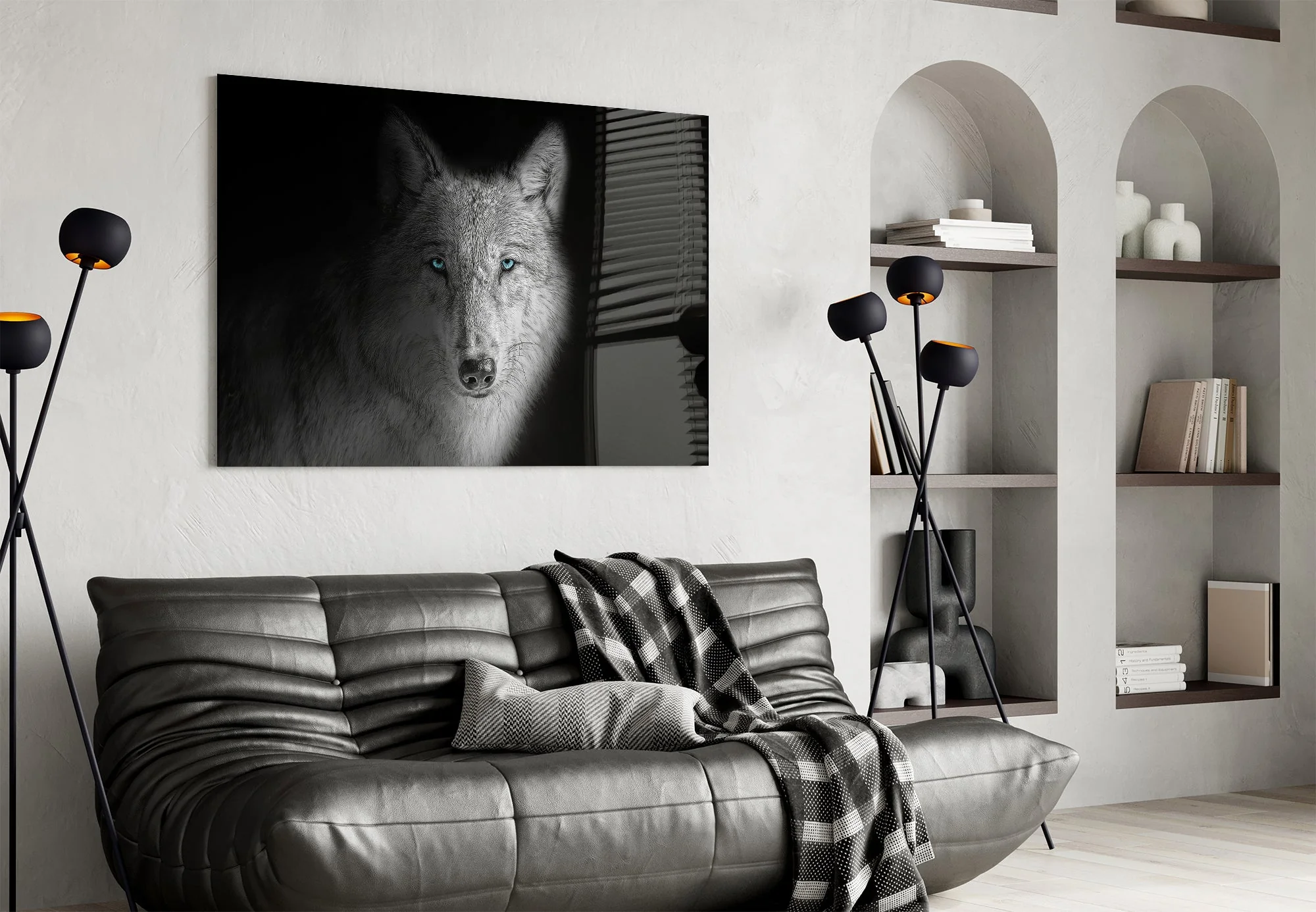 Striking Wolf Portrait Glass Wall Art - Image 4