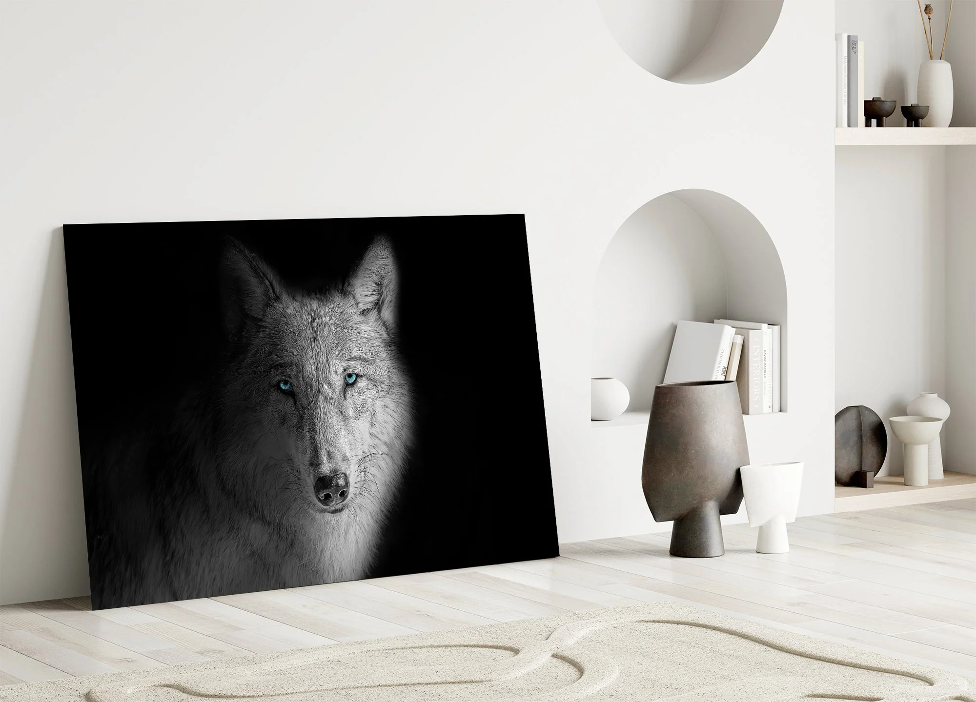 Striking Wolf Portrait Glass Wall Art - Image 5