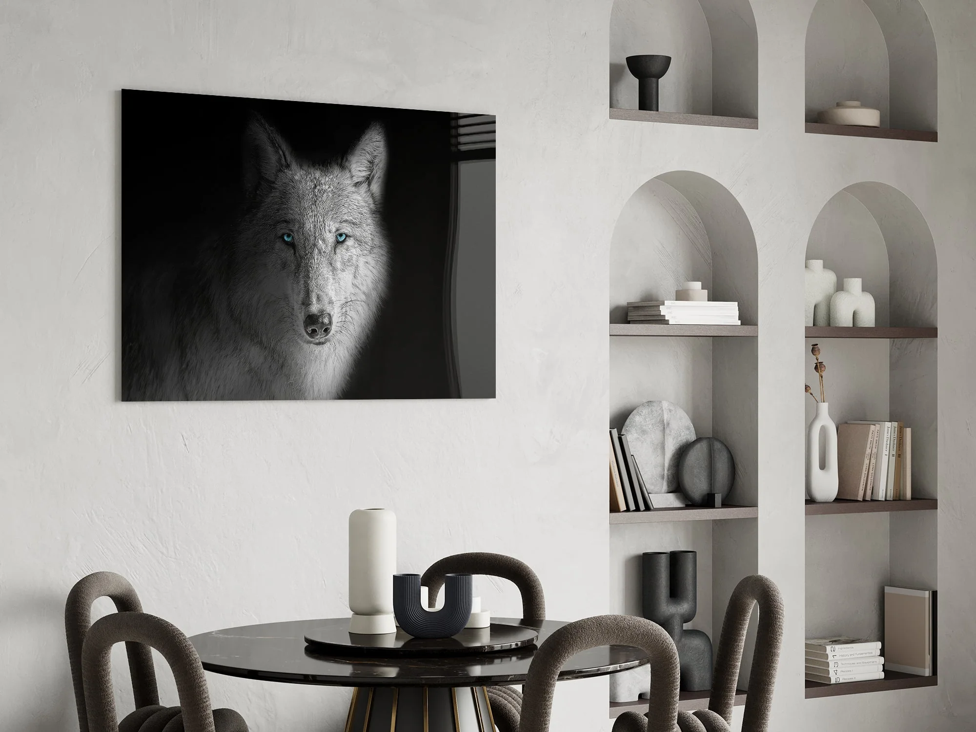 Striking Wolf Portrait Glass Wall Art - Image 6