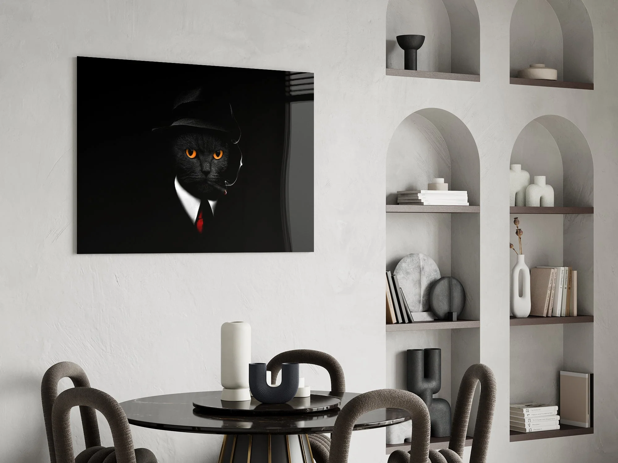 Cool Cat Detective Glass Wall Art - Image 6