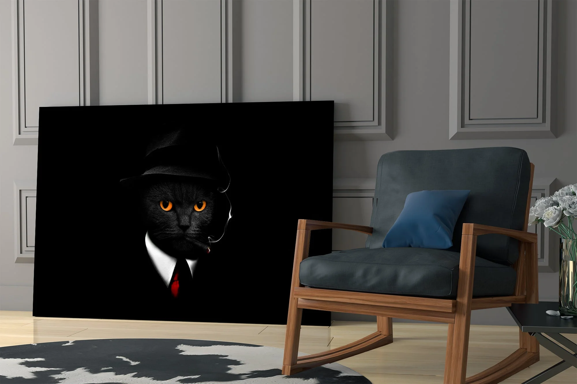Cool Cat Detective Glass Wall Art - Image 7