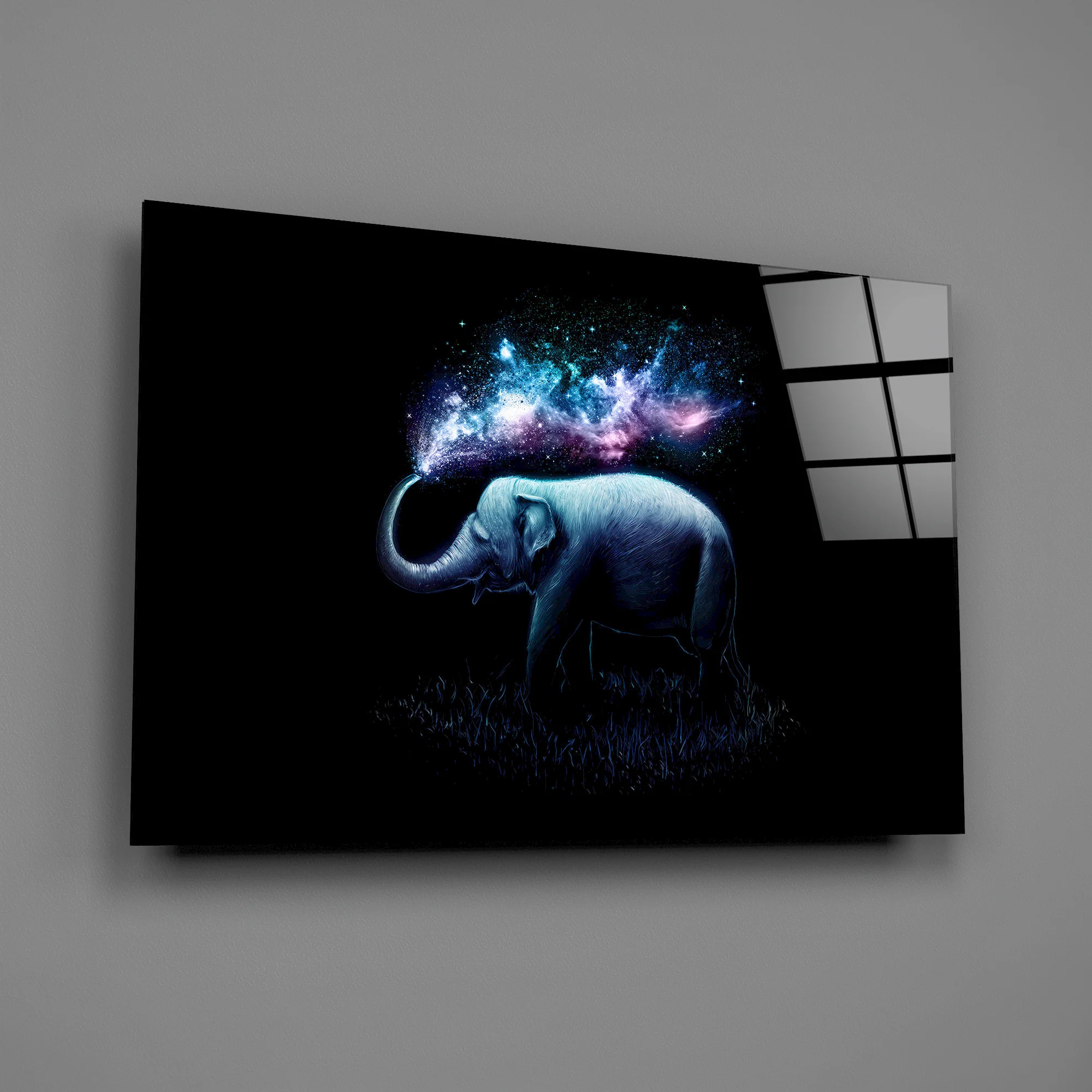 Elephant Galaxy Glass Wall Art - Image 2