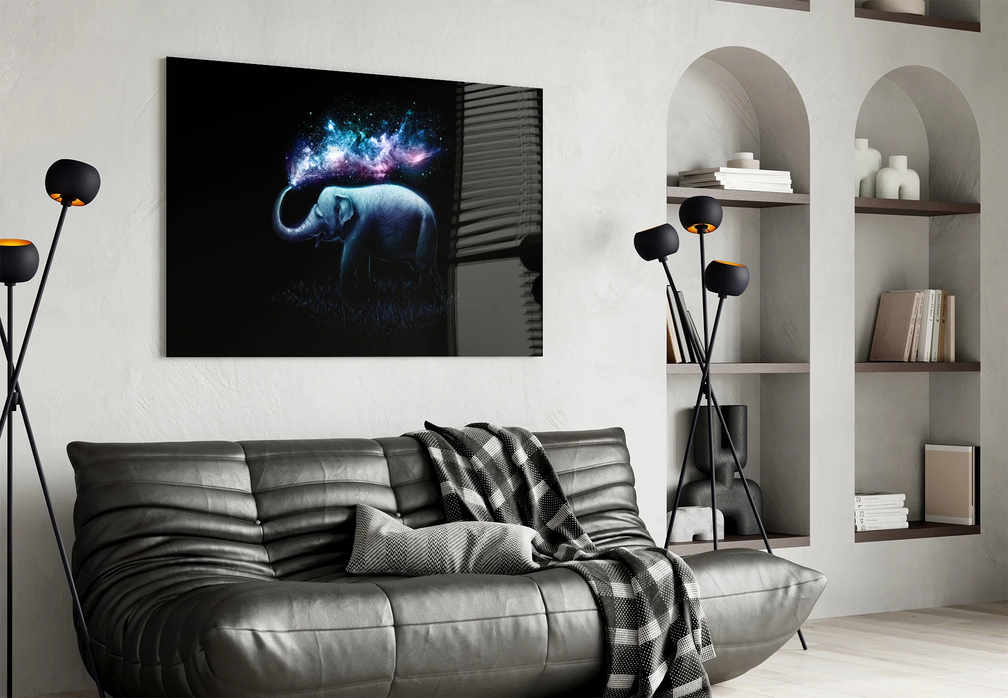 Elephant Galaxy Glass Wall Art - Image 4