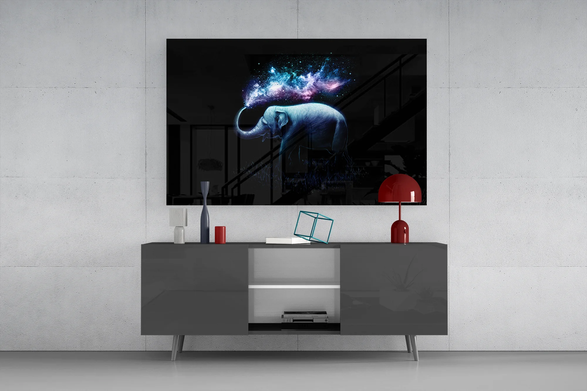 Elephant Galaxy Glass Wall Art - Image 8