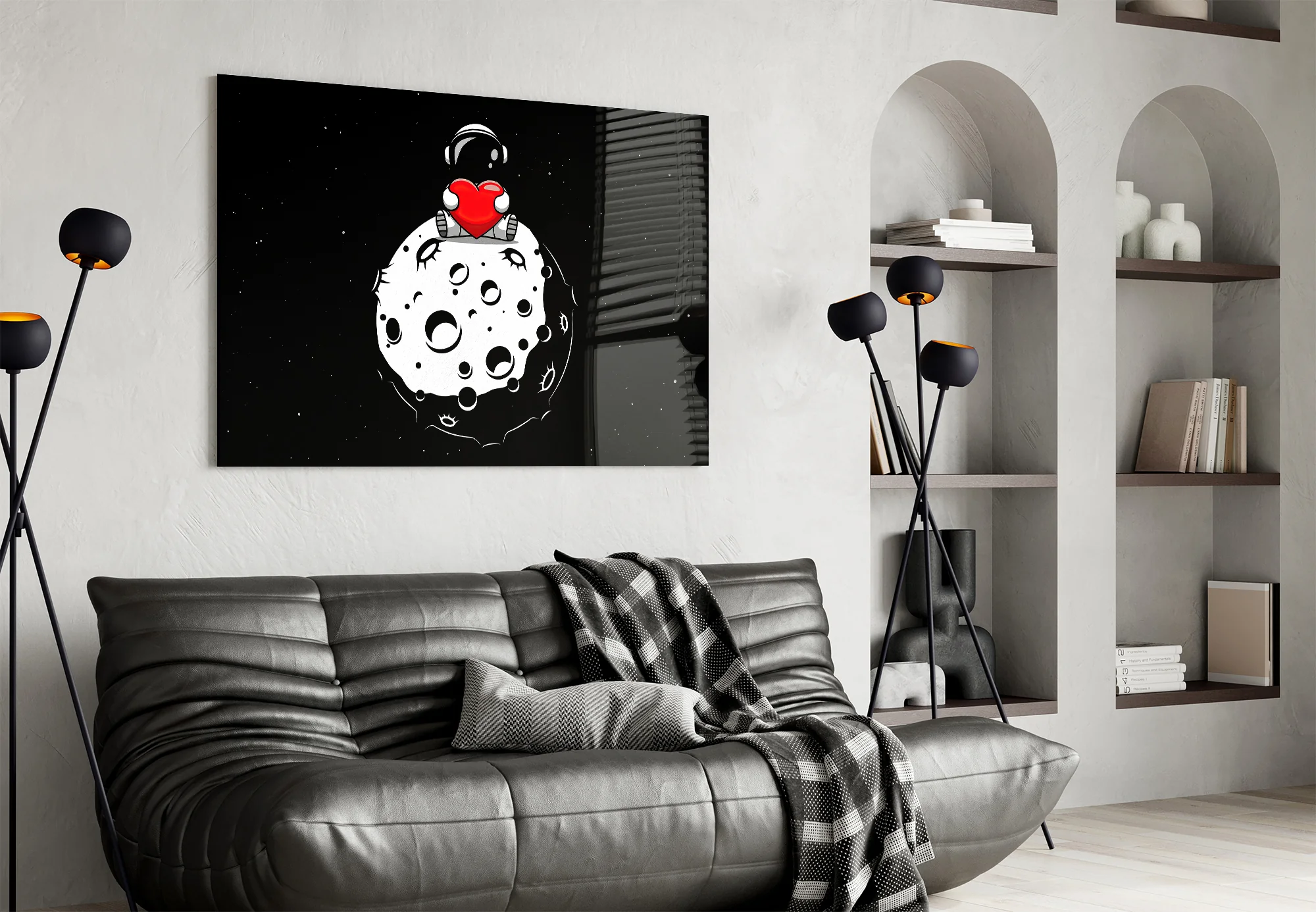 Moon Love Astronaut Glass Wall Art - Image 4