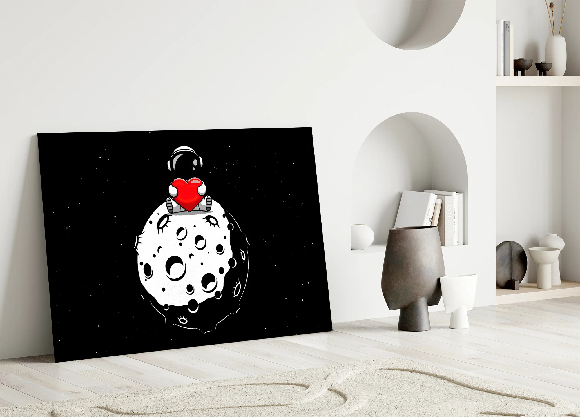 Moon Love Astronaut Glass Wall Art - Image 5