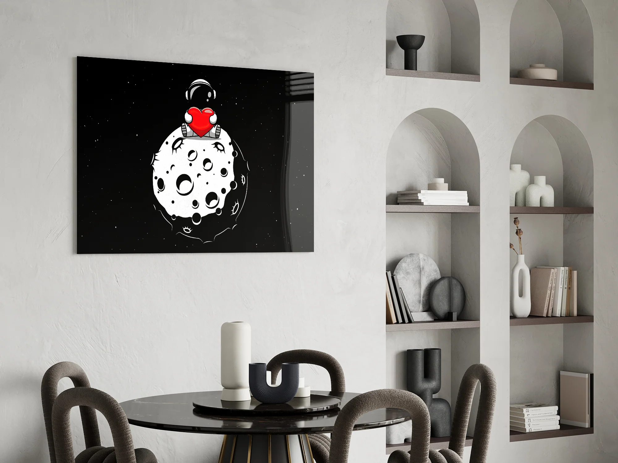 Moon Love Astronaut Glass Wall Art - Image 6