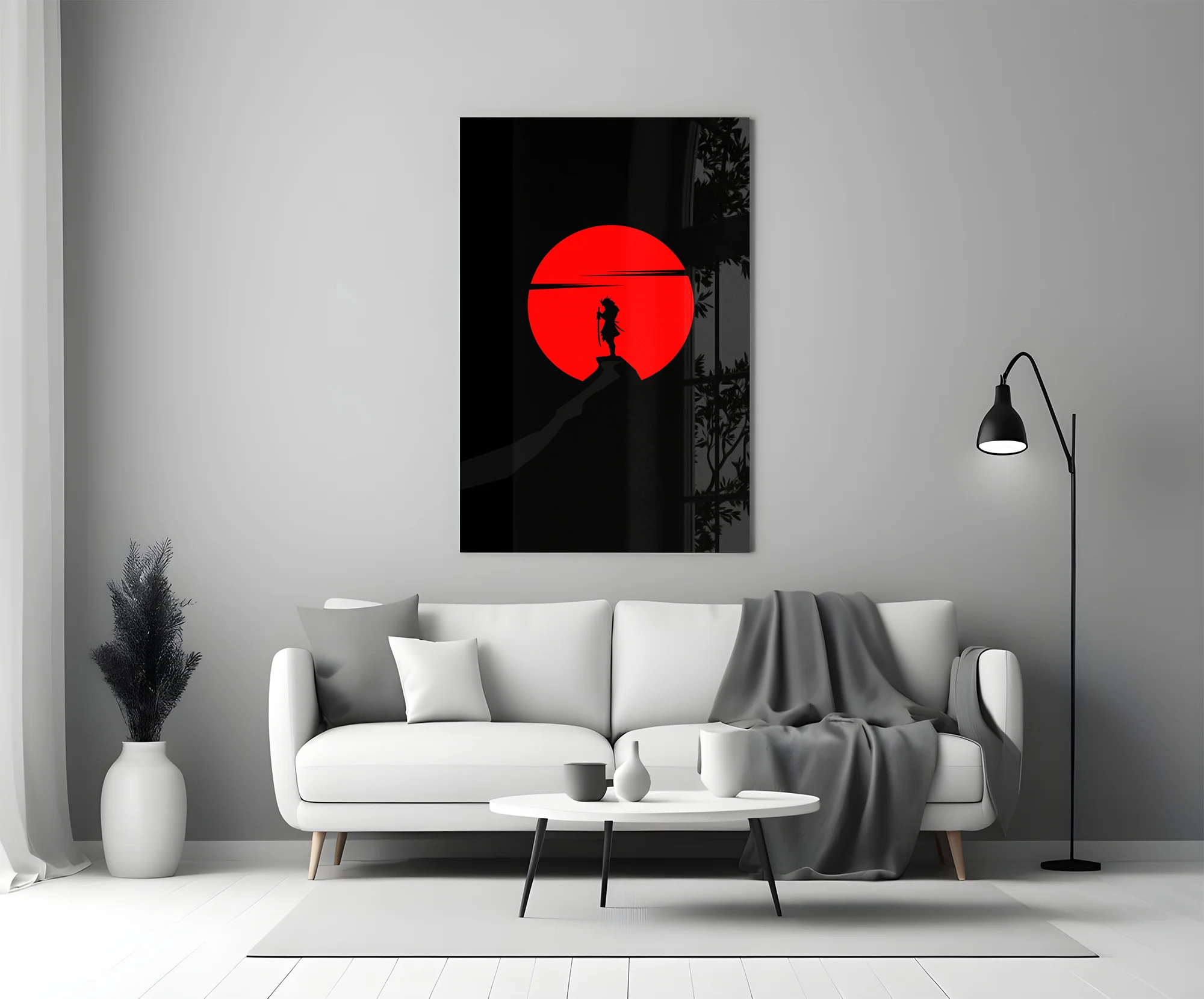 Samurai Sunset Glass Wall Art - Image 5