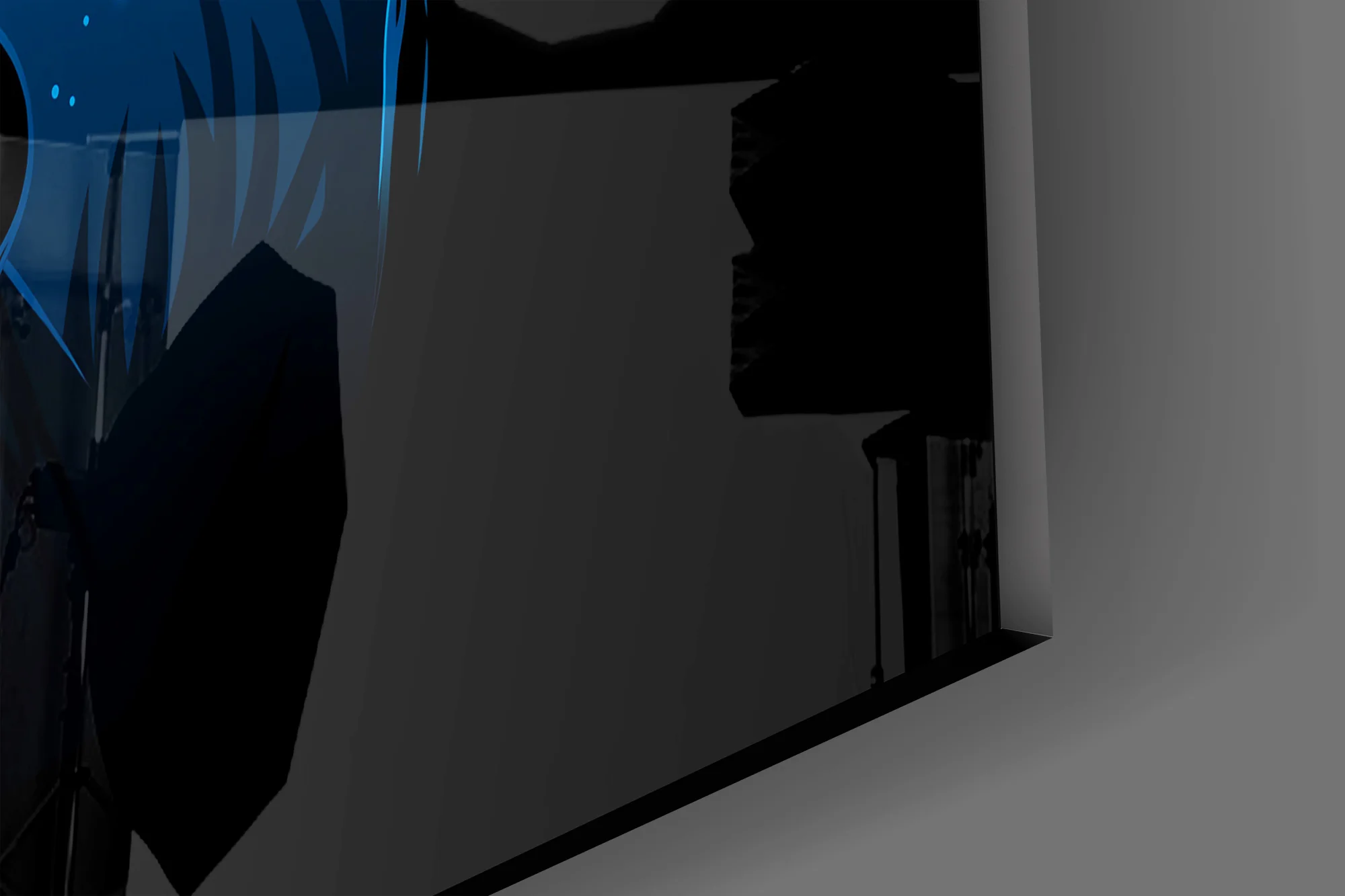 Wolf Howling at Moon Glass Wall Art - Image 3