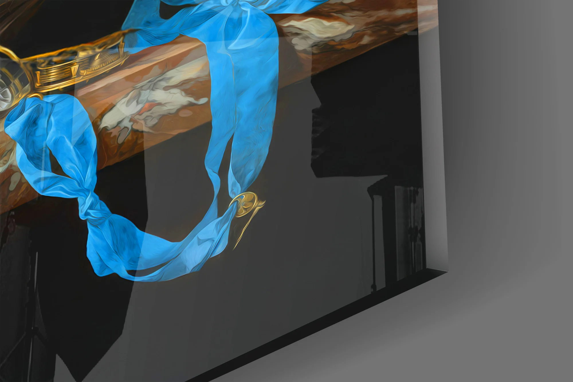 Elegant Floral Bouquet Glass Wall Art - Image 3
