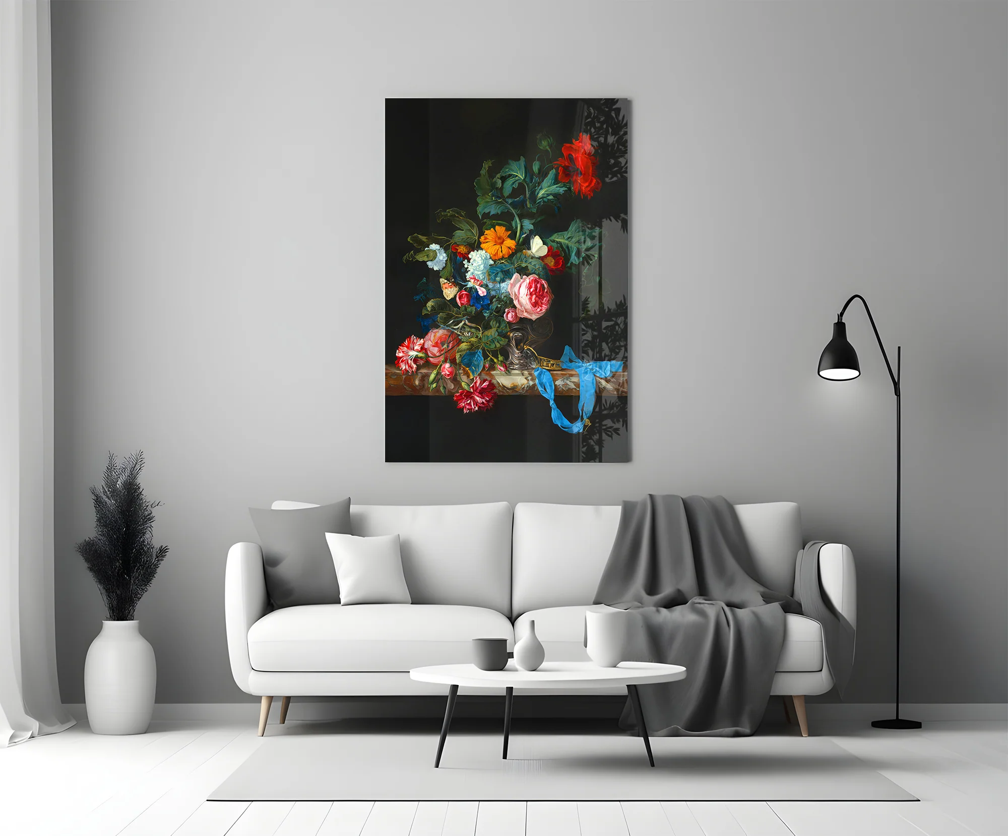 Elegant Floral Bouquet Glass Wall Art - Image 5