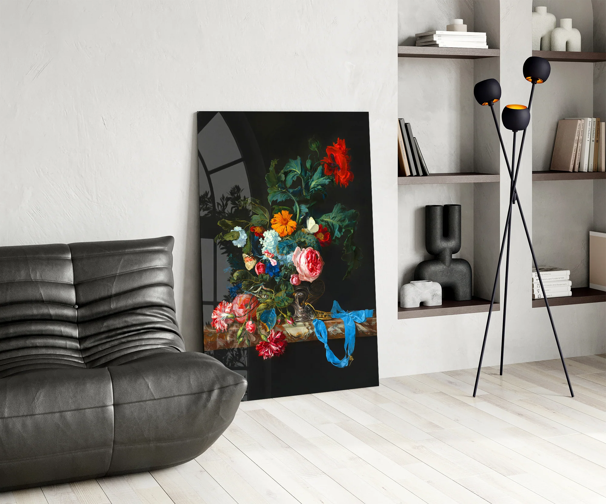 Elegant Floral Bouquet Glass Wall Art - Image 6