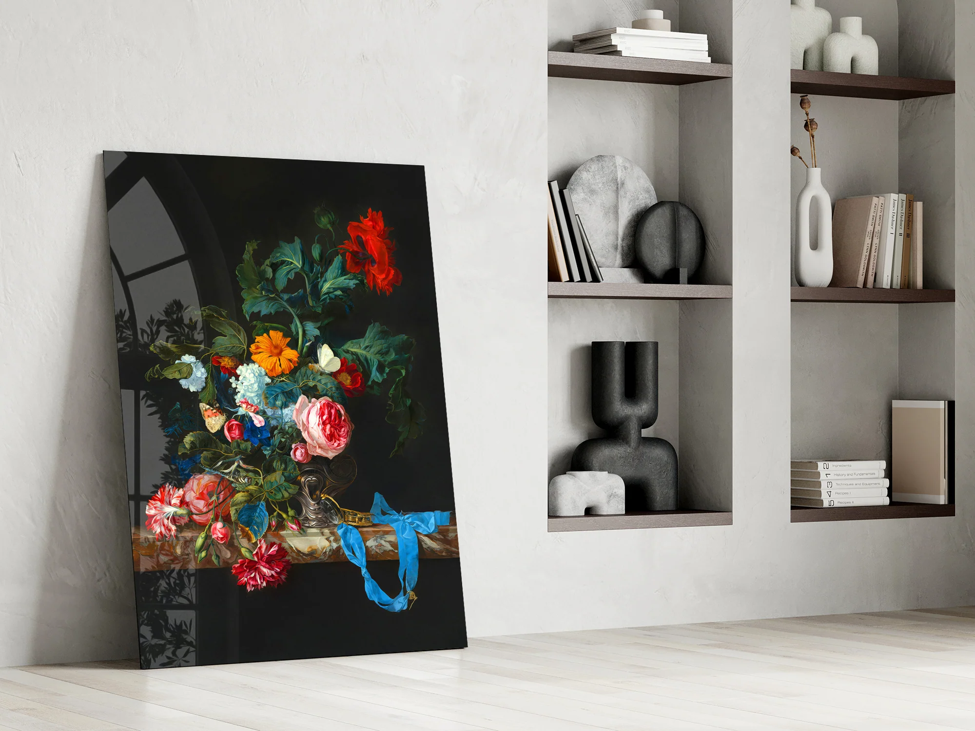 Elegant Floral Bouquet Glass Wall Art - Image 7
