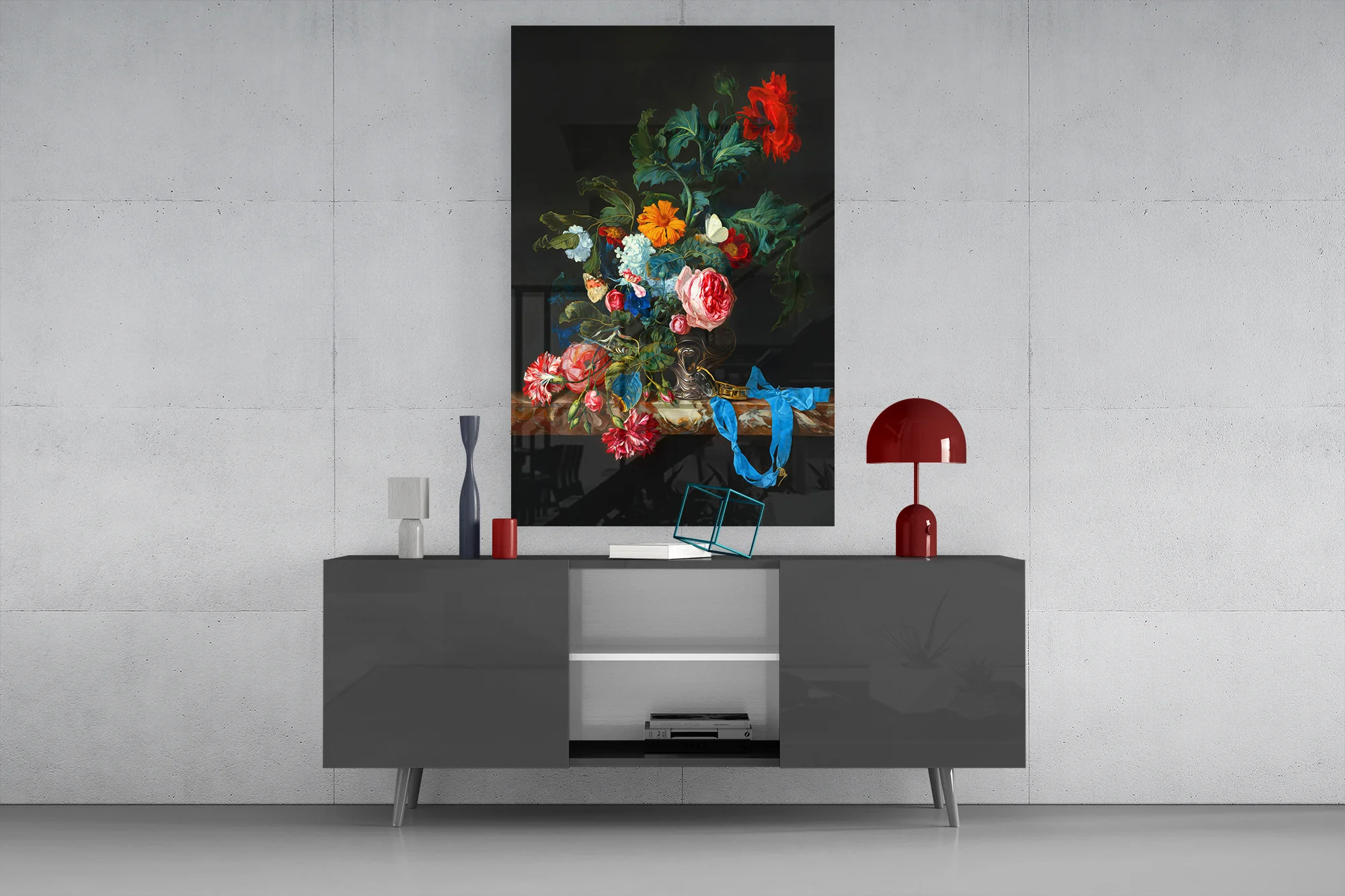Elegant Floral Bouquet Glass Wall Art - Image 8