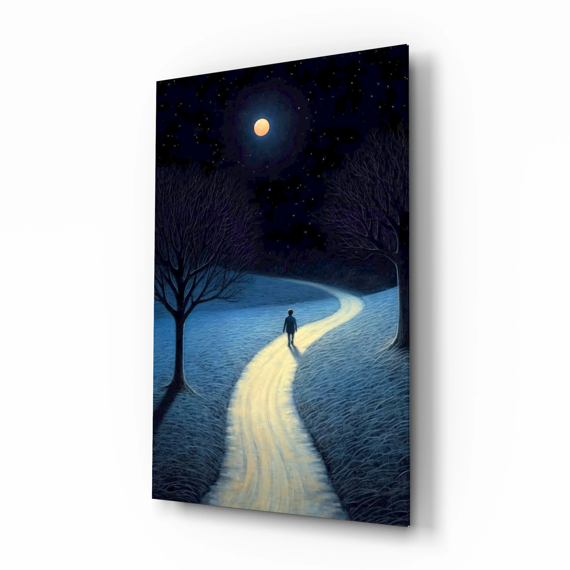 Moonlit Path Glass Wall Art