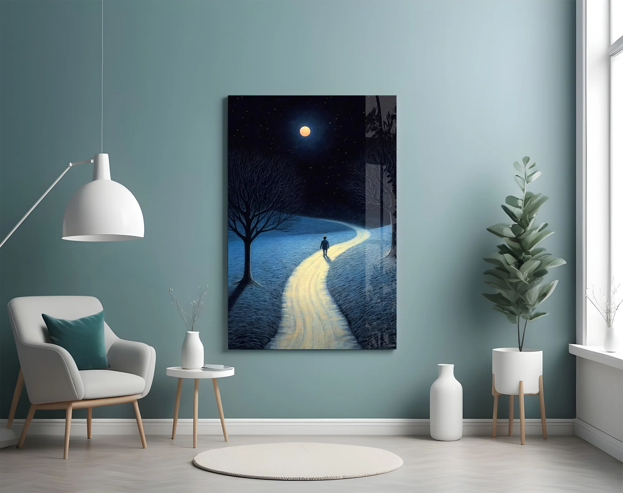 Moonlit Path Glass Wall Art - Image 4