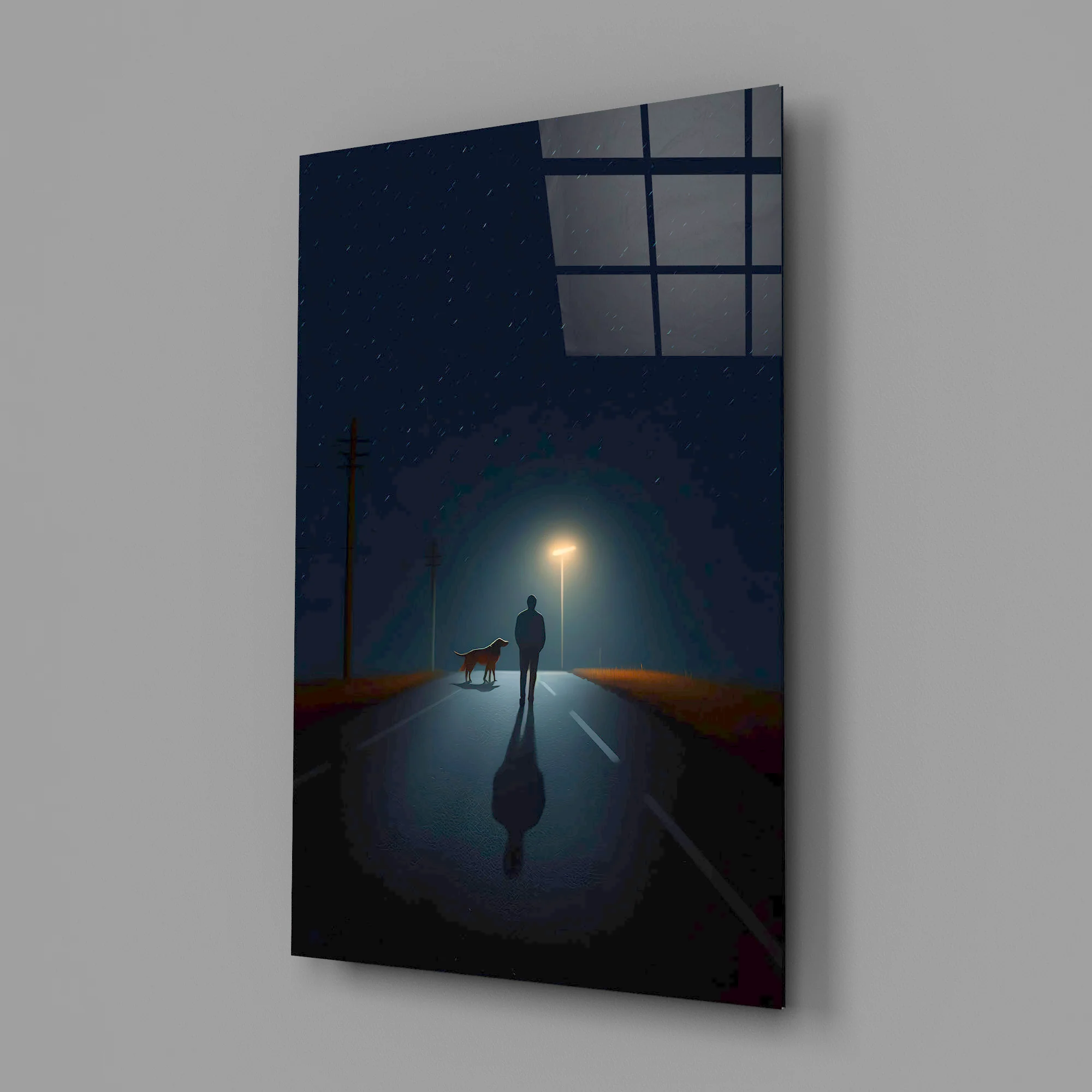 Night Walk with Light Glass Wall Art - Image 2
