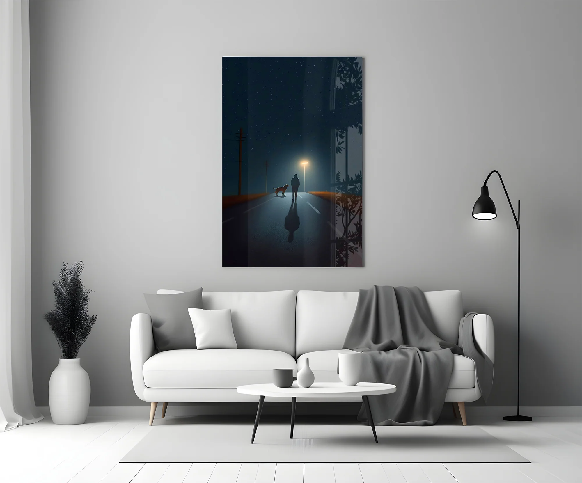 Night Walk with Light Glass Wall Art - Image 5