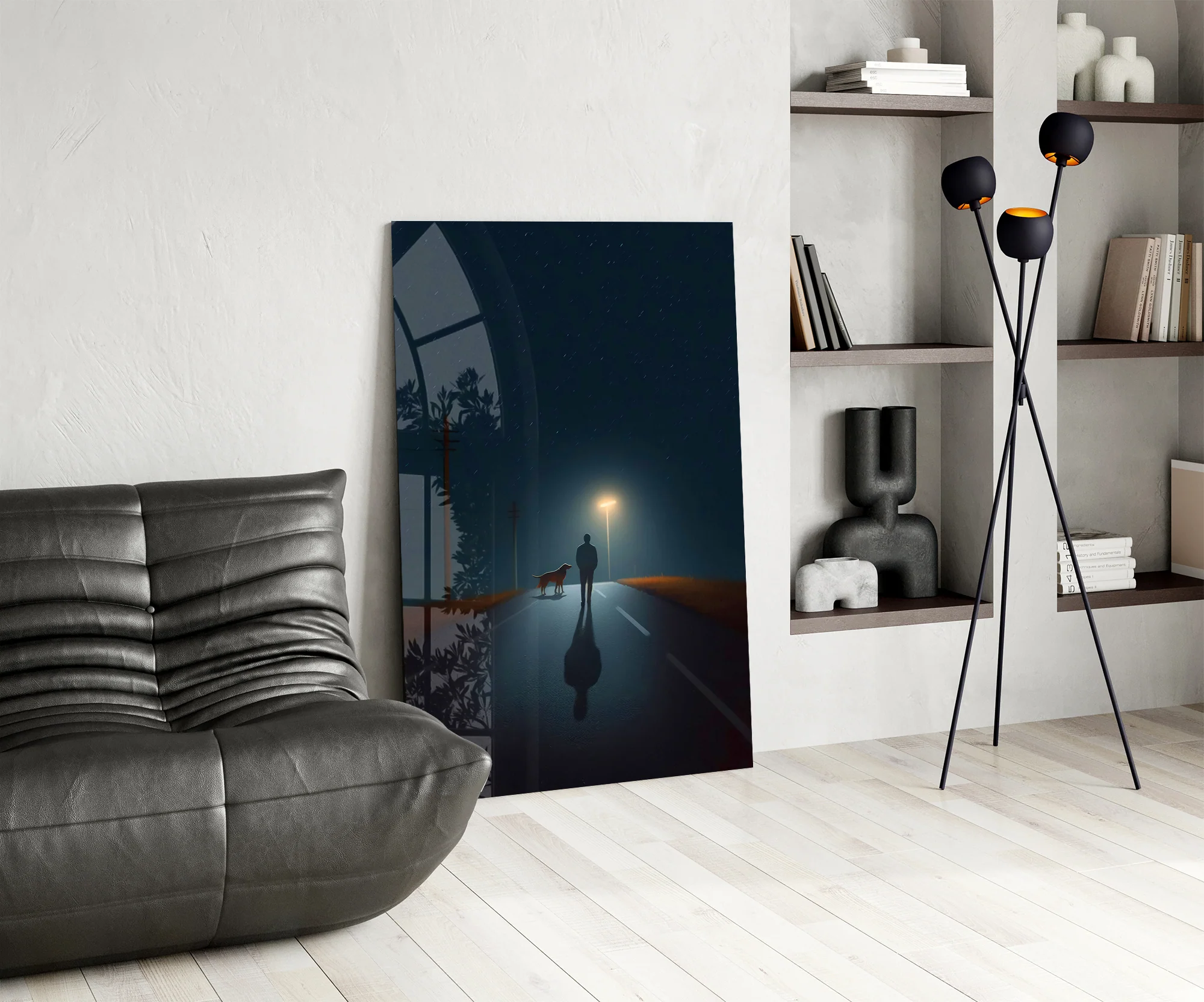Night Walk with Light Glass Wall Art - Image 6