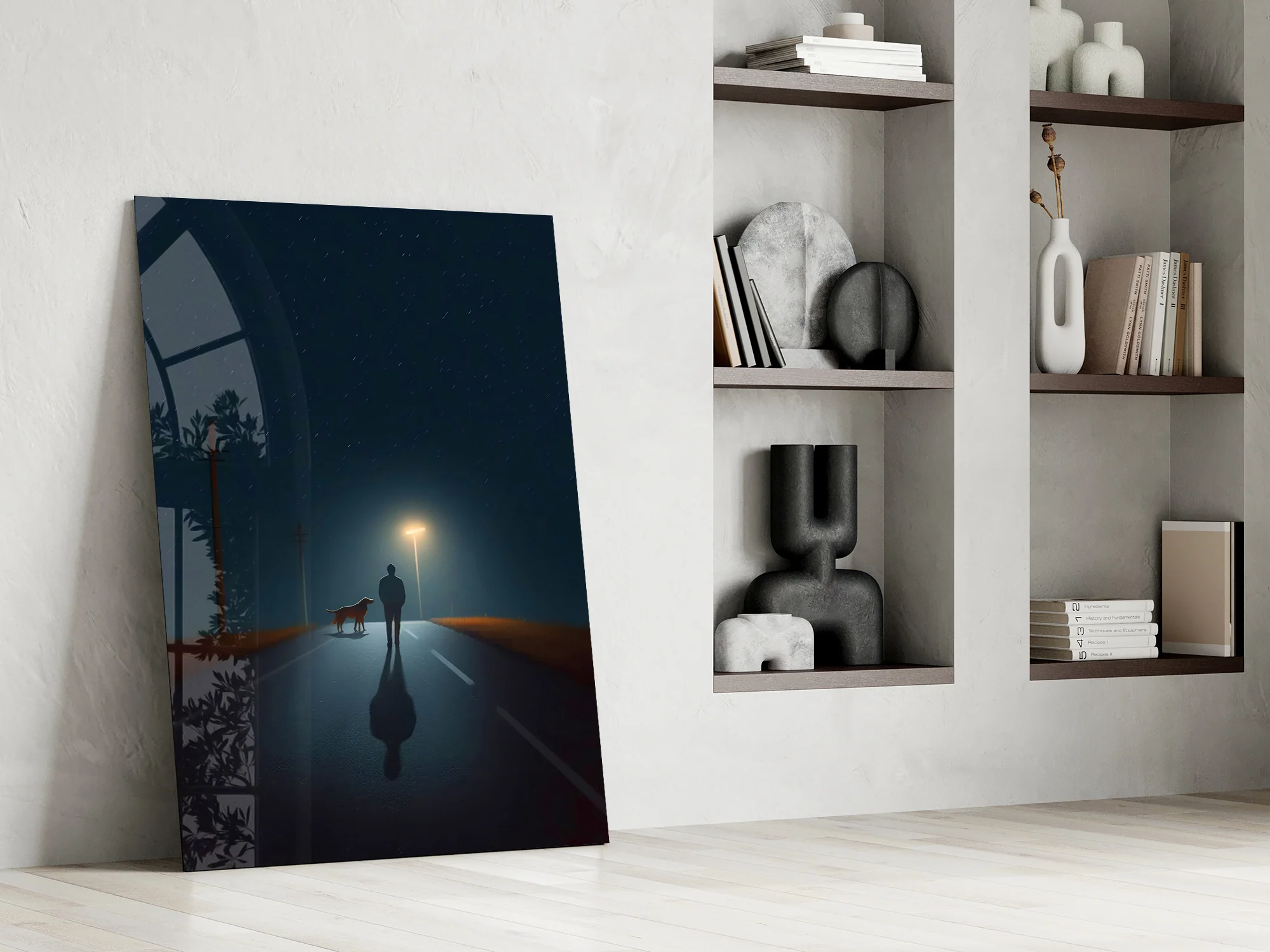 Night Walk with Light Glass Wall Art - Image 7