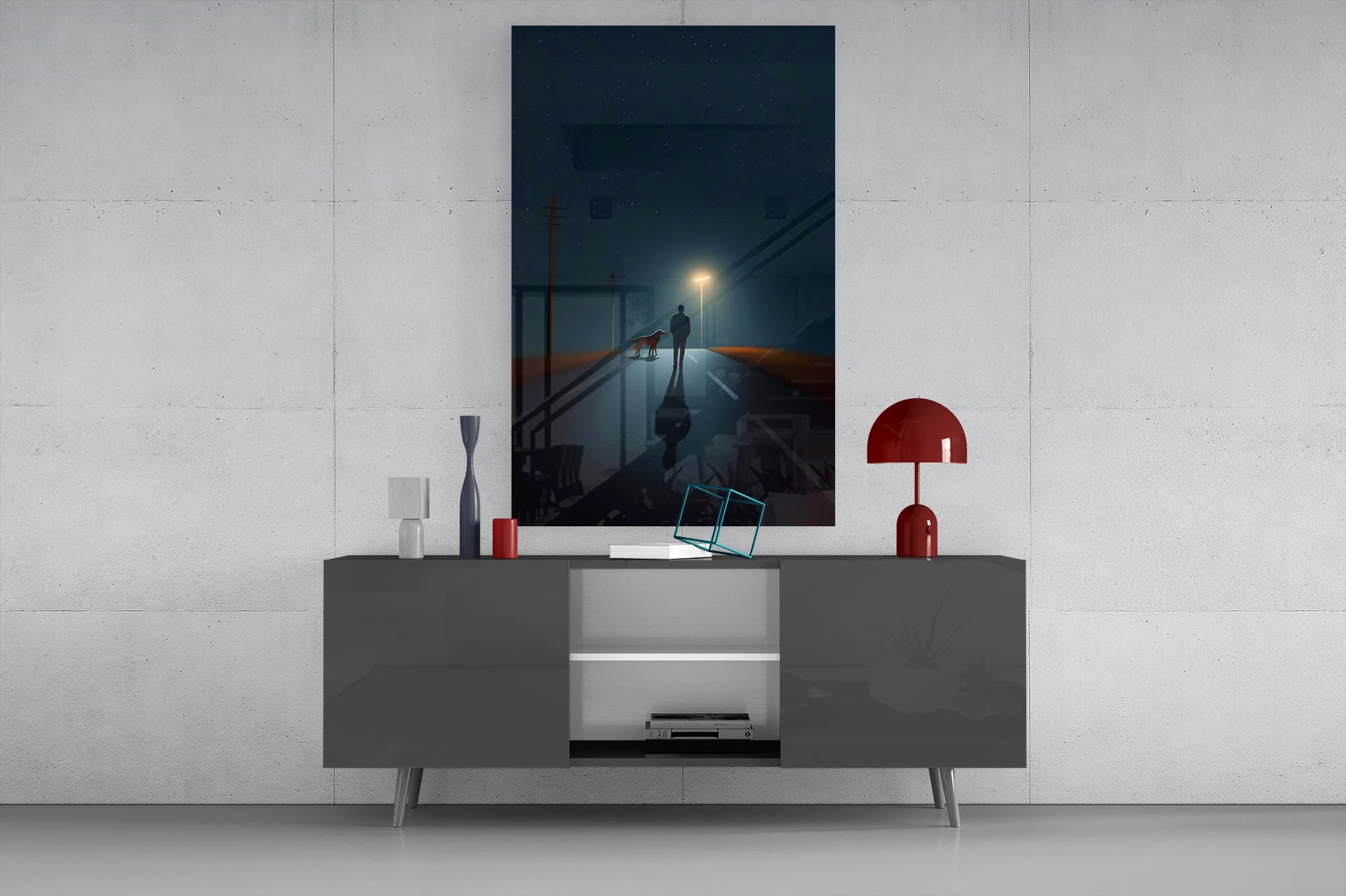 Night Walk with Light Glass Wall Art - Image 8