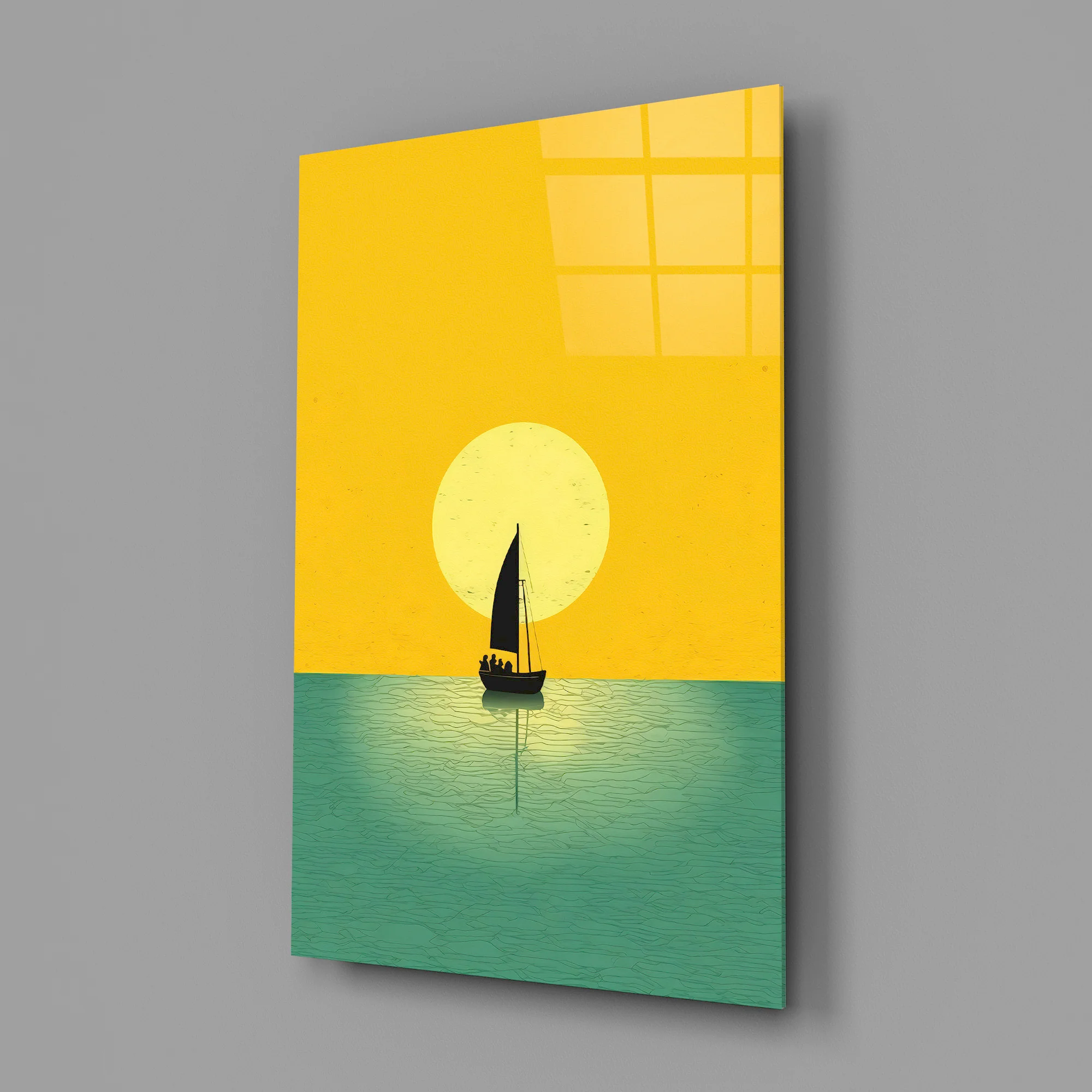 Sailboat Sunset Serenity Glass Wall Art - Image 2