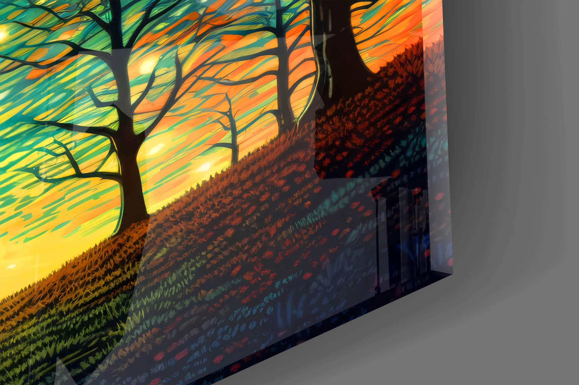 Starry Forest Path Glass Wall Art - Image 3