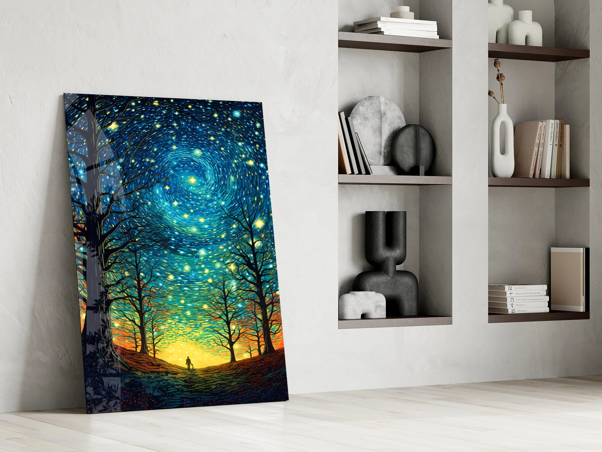 Starry Forest Path Glass Wall Art - Image 7