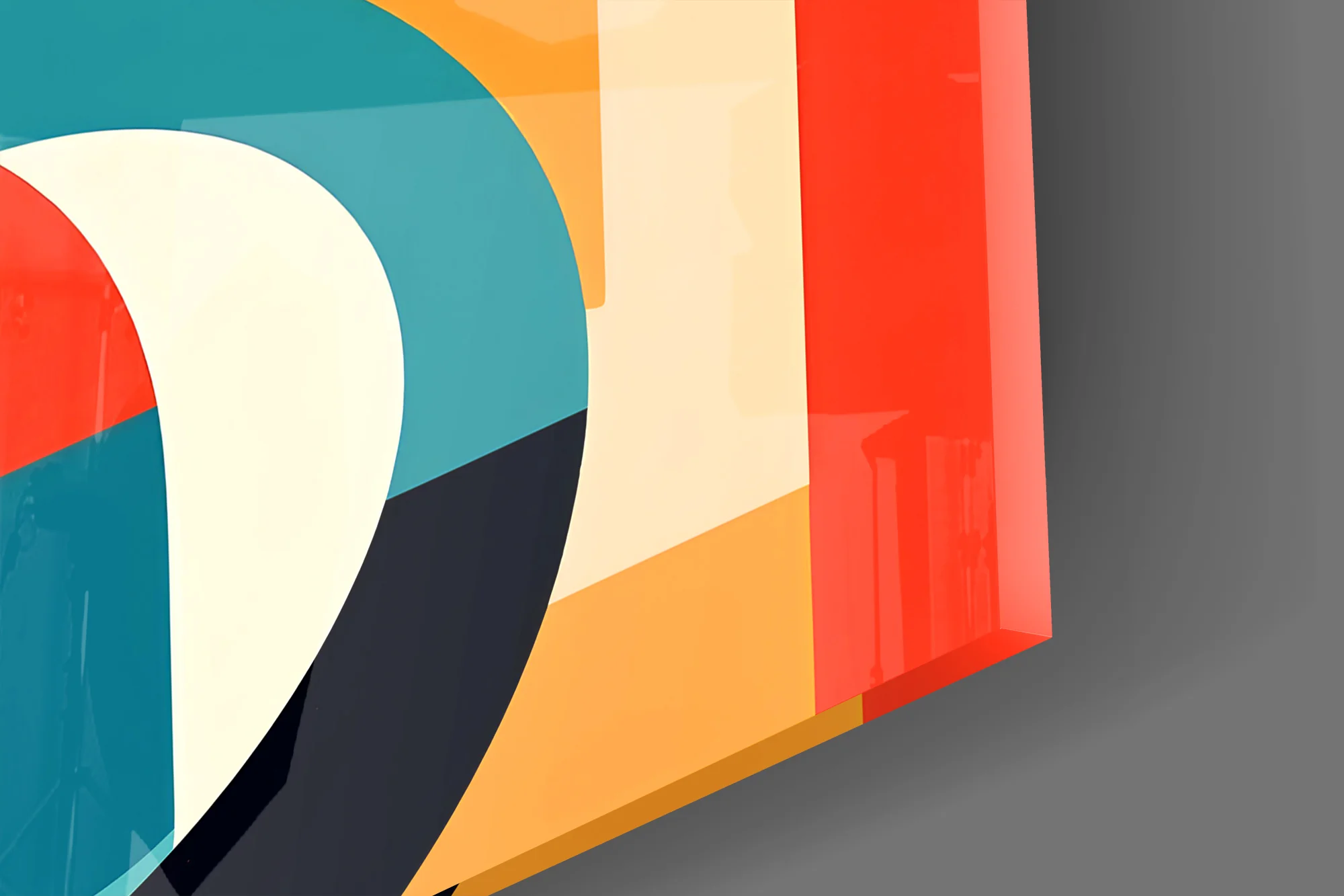 Abstract Geometric Woman Glass Wall Art - Image 3