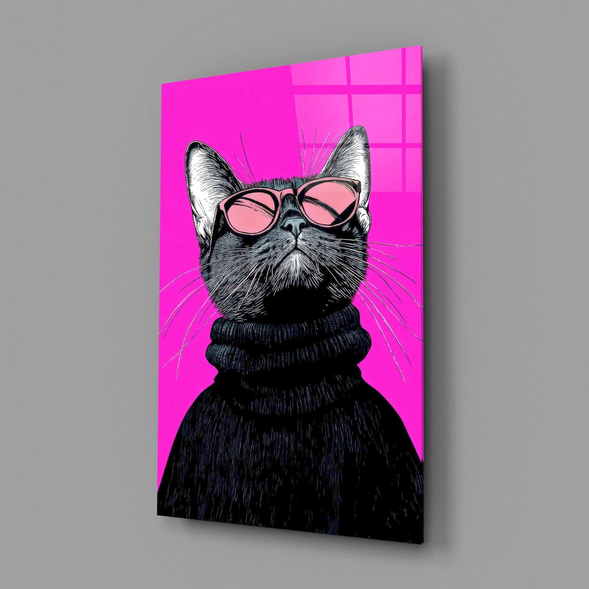 Feline Wall Decoration Glass Wall Art - Image 2