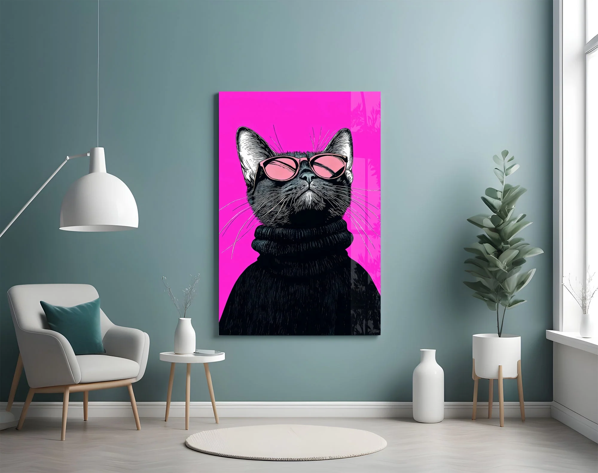 Feline Wall Decoration Glass Wall Art - Image 4