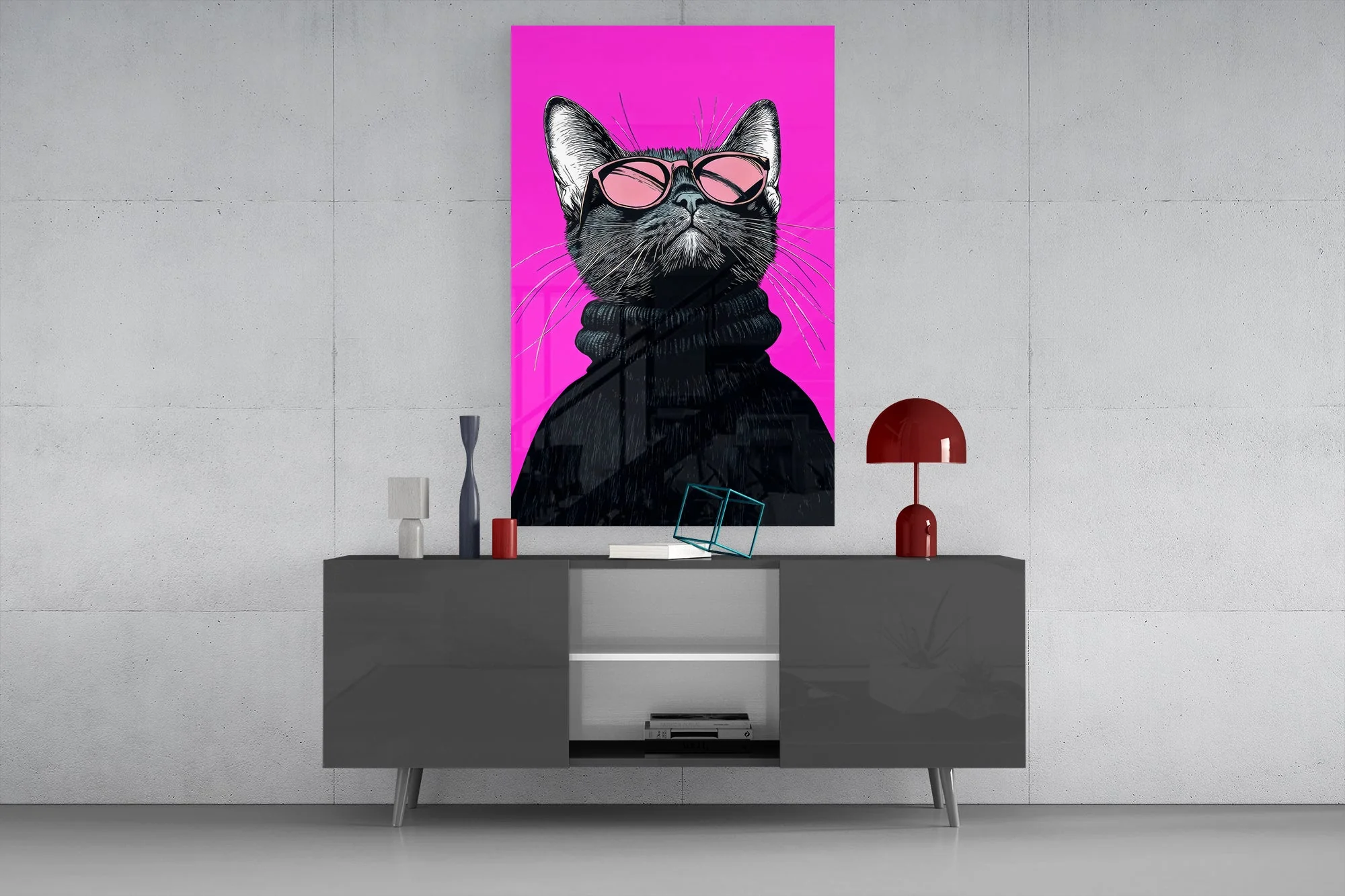 Feline Wall Decoration Glass Wall Art - Image 8