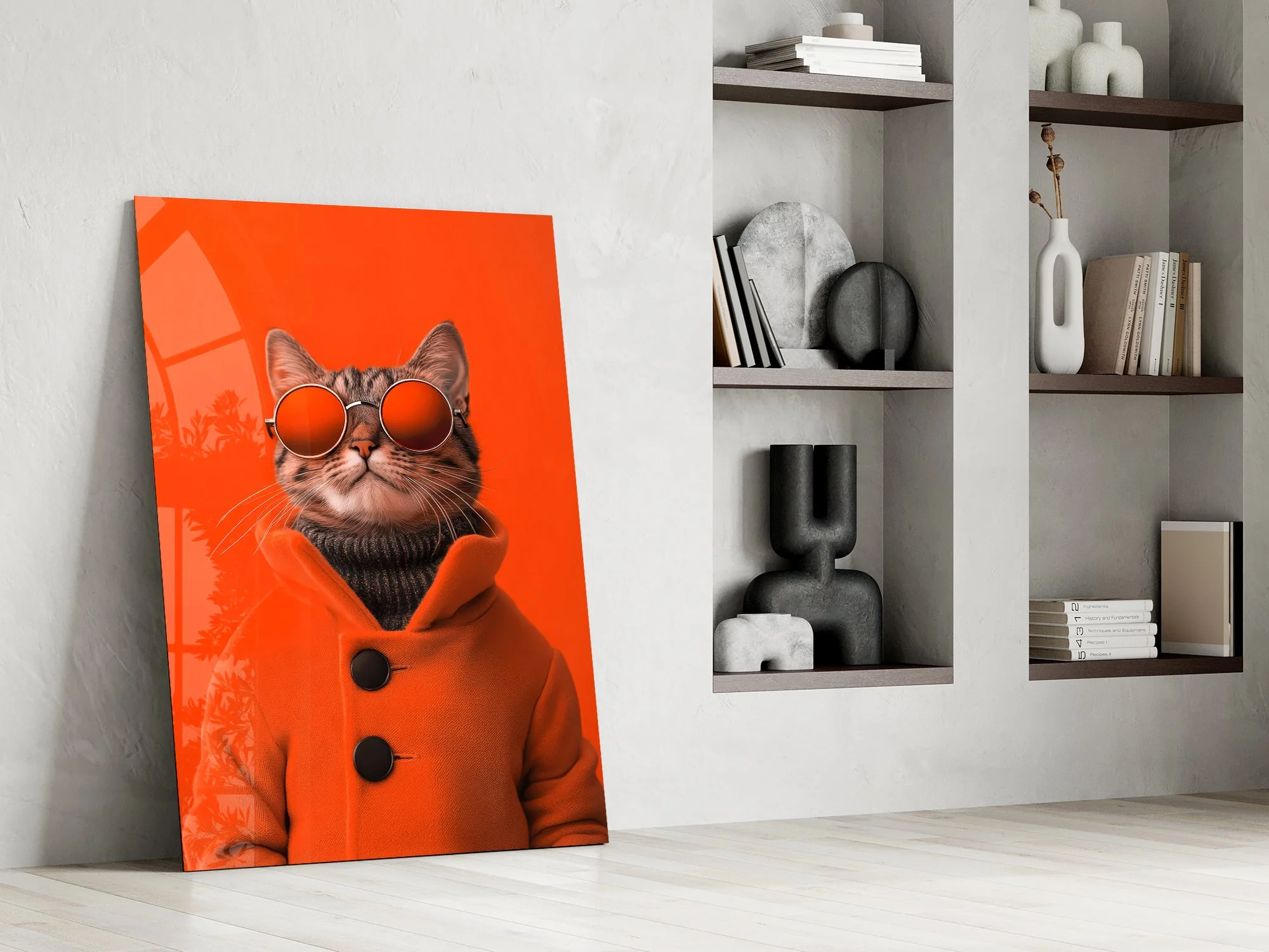 Stylish Cat Art Glass Wall Art - Image 7