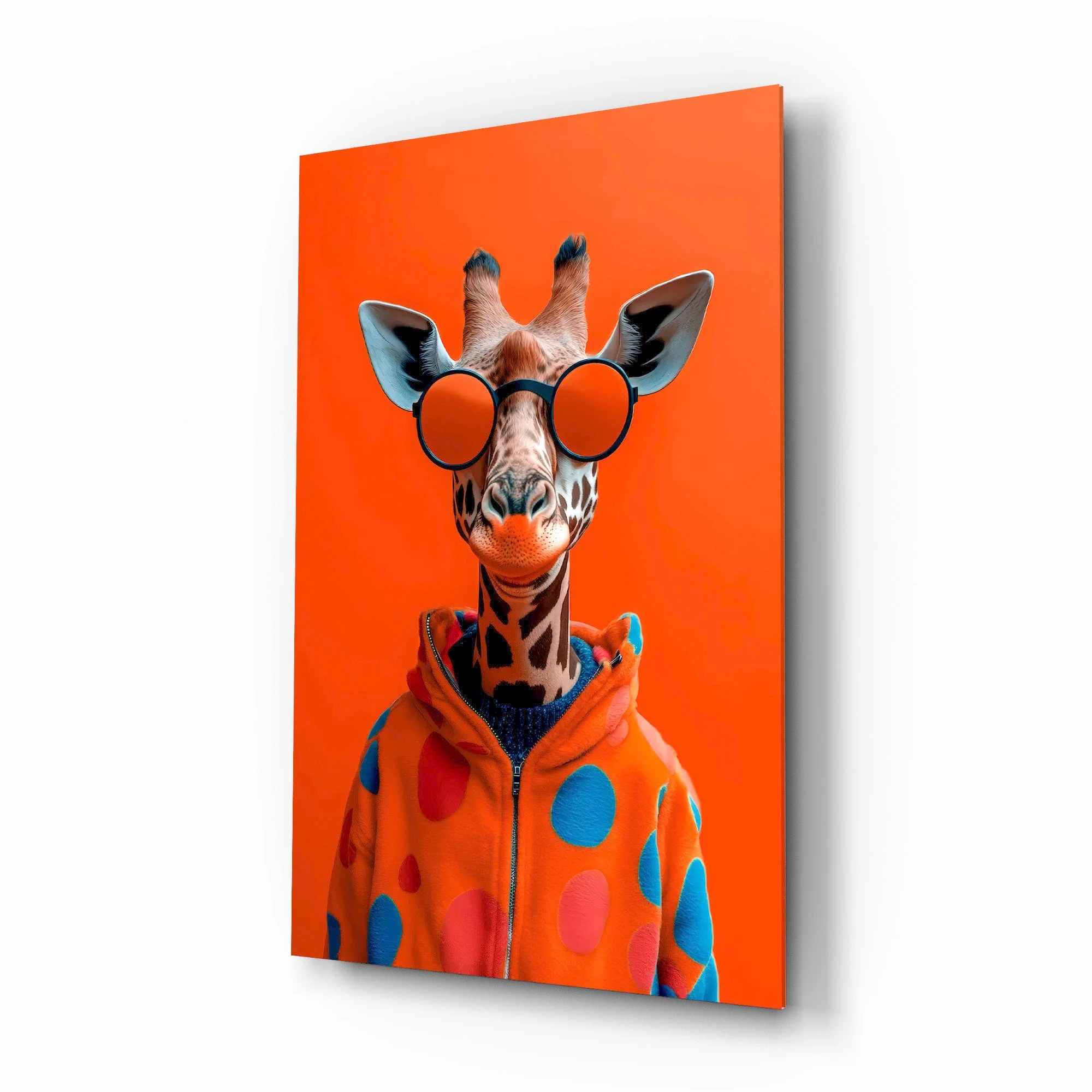 Giraffe Fashion Icon Artwork Glass Wall Art