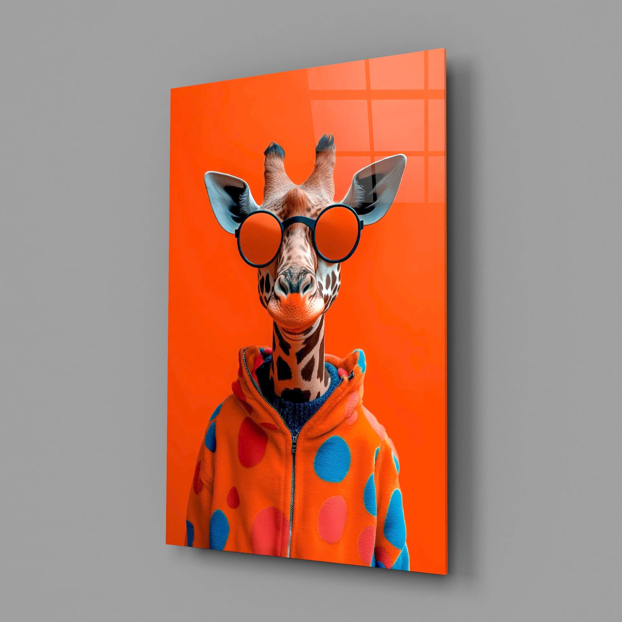 Giraffe Fashion Icon Artwork Glass Wall Art - Image 2
